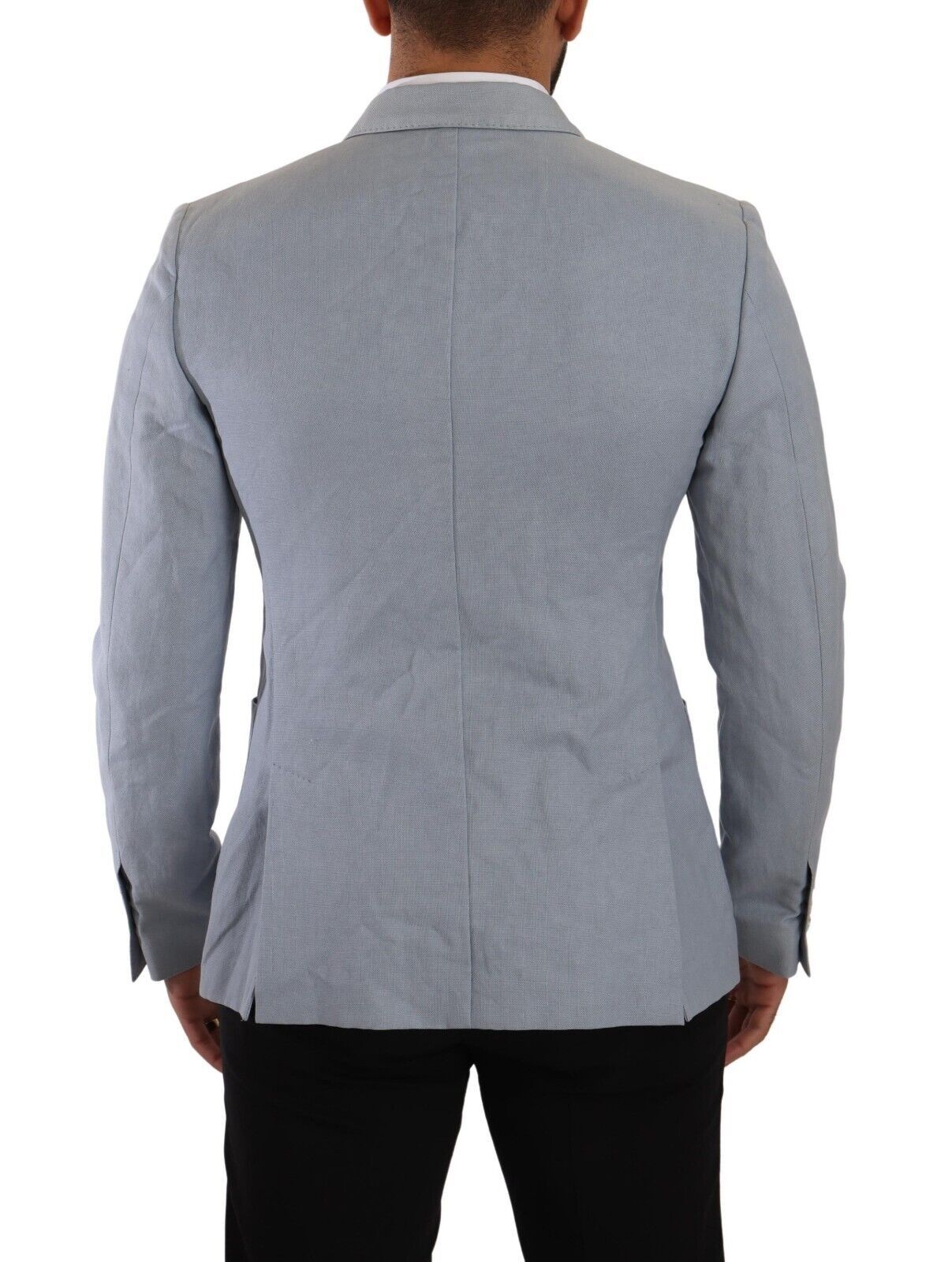 Dolce &amp; Gabbana Élégant Blazer Croisé Bleu Clair Coupe Slim