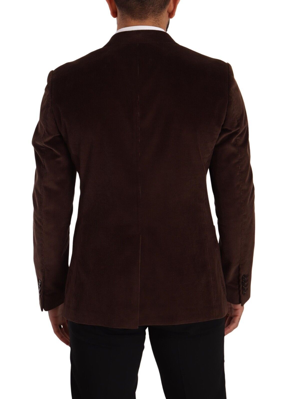 Dolce &amp; Gabbana Élégant Blazer Slim En Velours Côtelé Marron