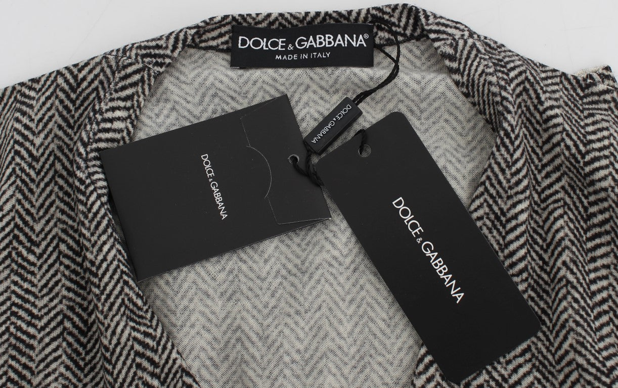 Dolce &amp; Gabbana Cardigan élégant en laine noir et blanc