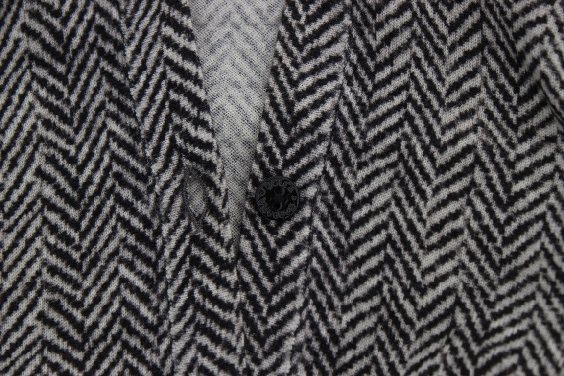 Dolce &amp; Gabbana Cardigan élégant en laine noir et blanc