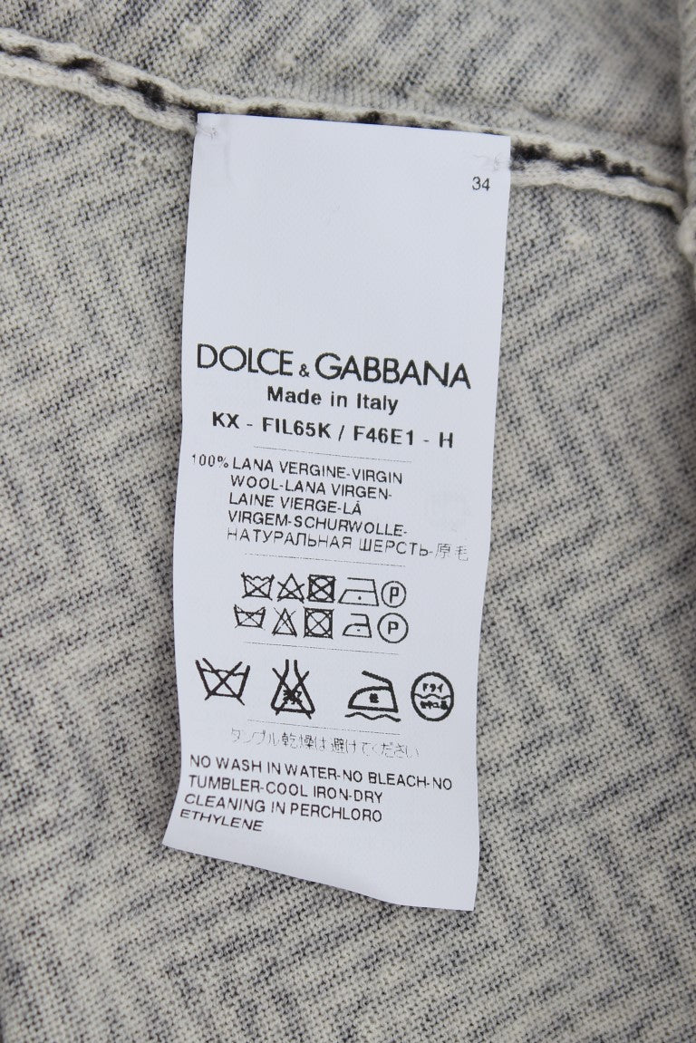 Dolce &amp; Gabbana Cardigan élégant en laine noir et blanc