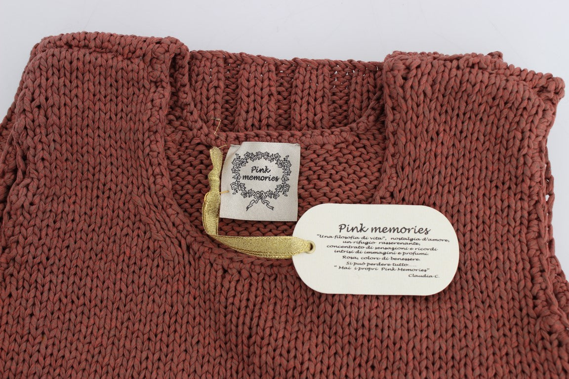 PINK MEMORIES Pull sans manches en tricot rouge chic