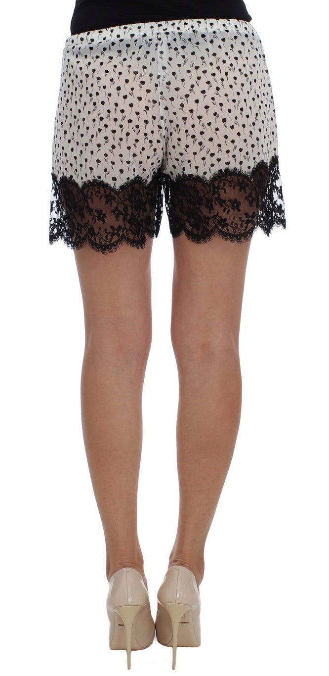 Dolce &amp; Gabbana Short de nuit élégant en dentelle de soie