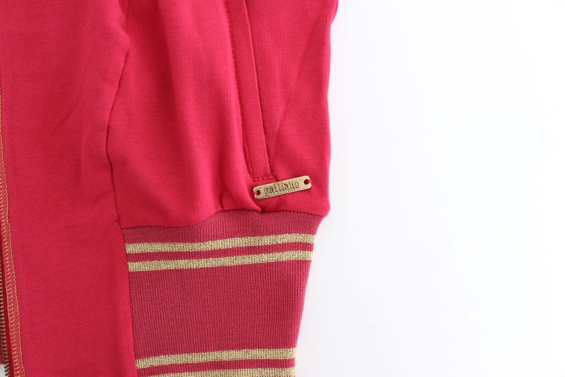 John Galliano élégant cardigan zippé rose avec logo