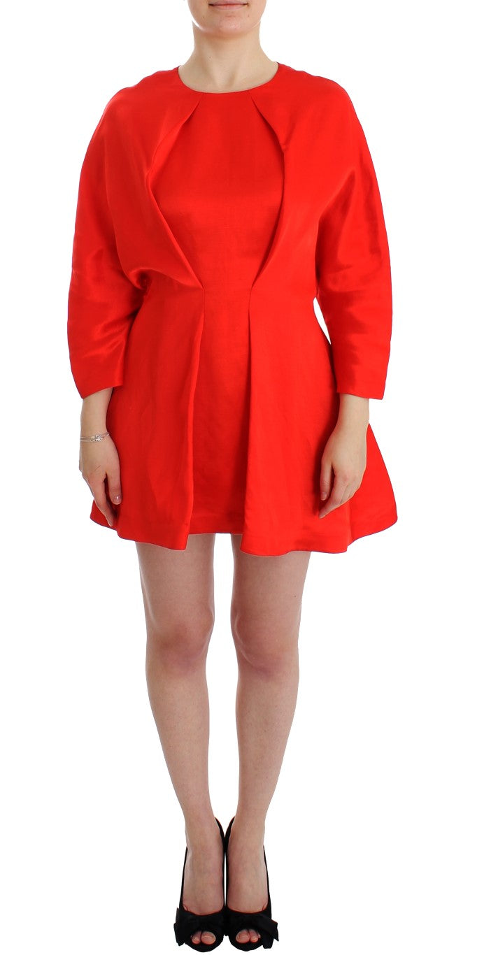 Robe artisanale en lin mélangé rouge radieux Fyodor Golan