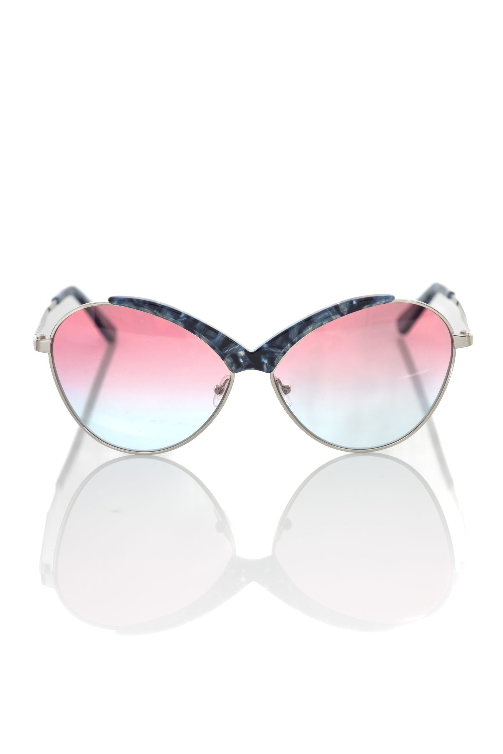 Frankie Morello Butterfly Shaped Metallic Framed Sunglasses