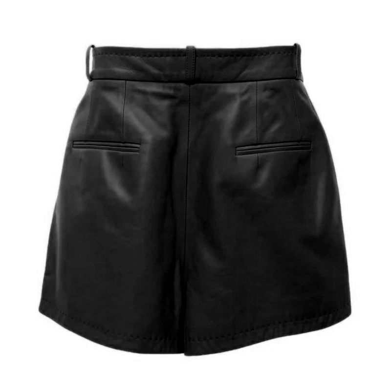 Dolce & Gabbana Chic Lambskin Leather Shorts in Black