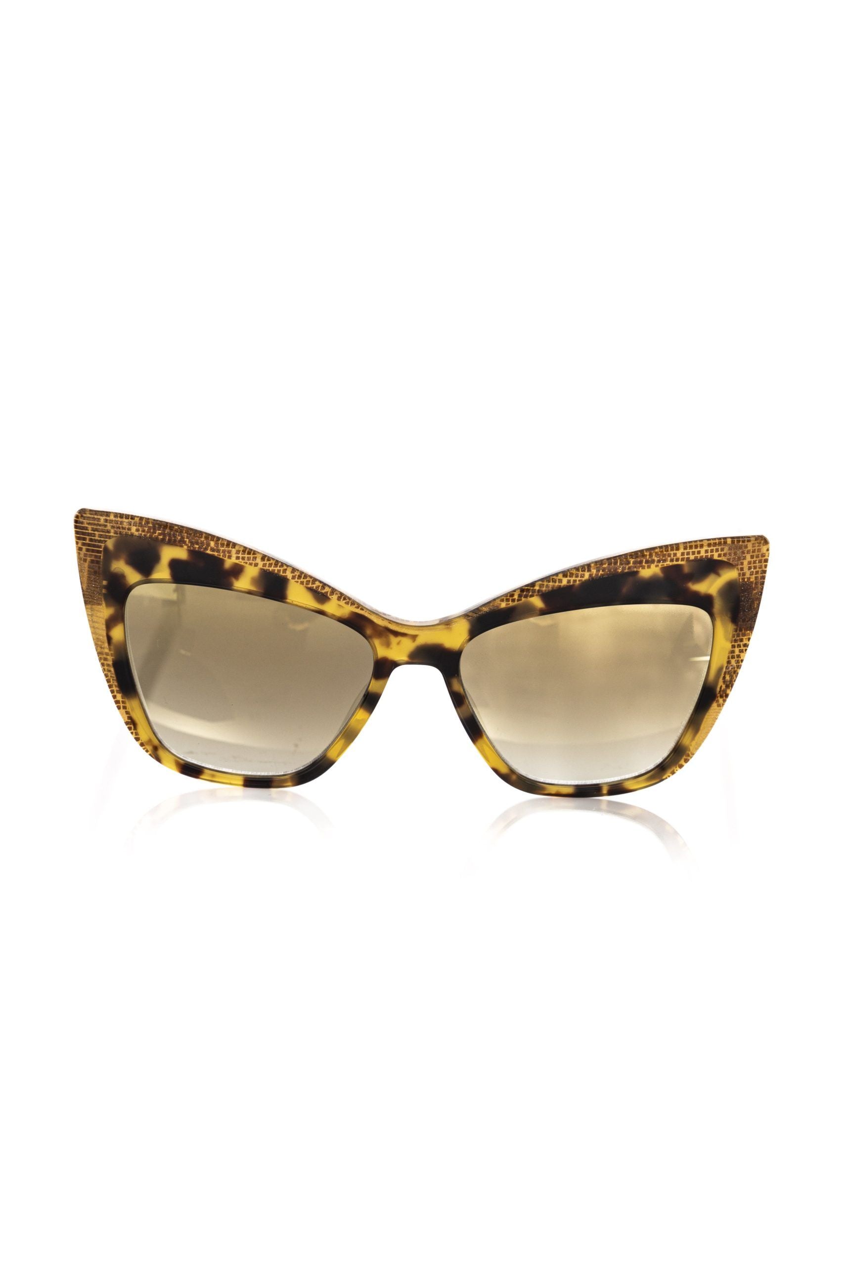 Frankie Morello Glitter-Edged Cat Eye Sunglasses in Yellow