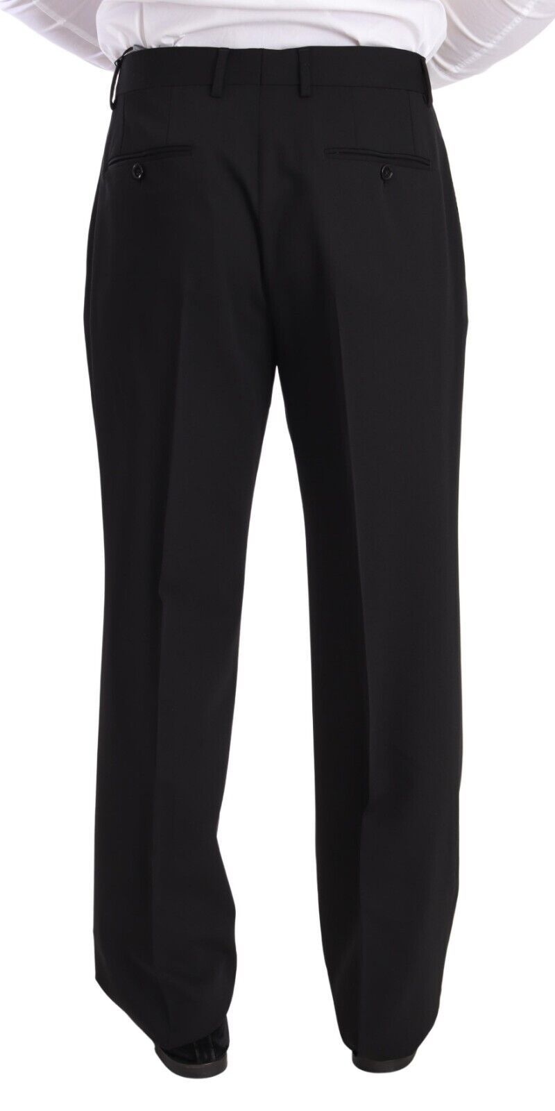 Dolce &amp; Gabbana Pantalon de smoking élégant en laine noire