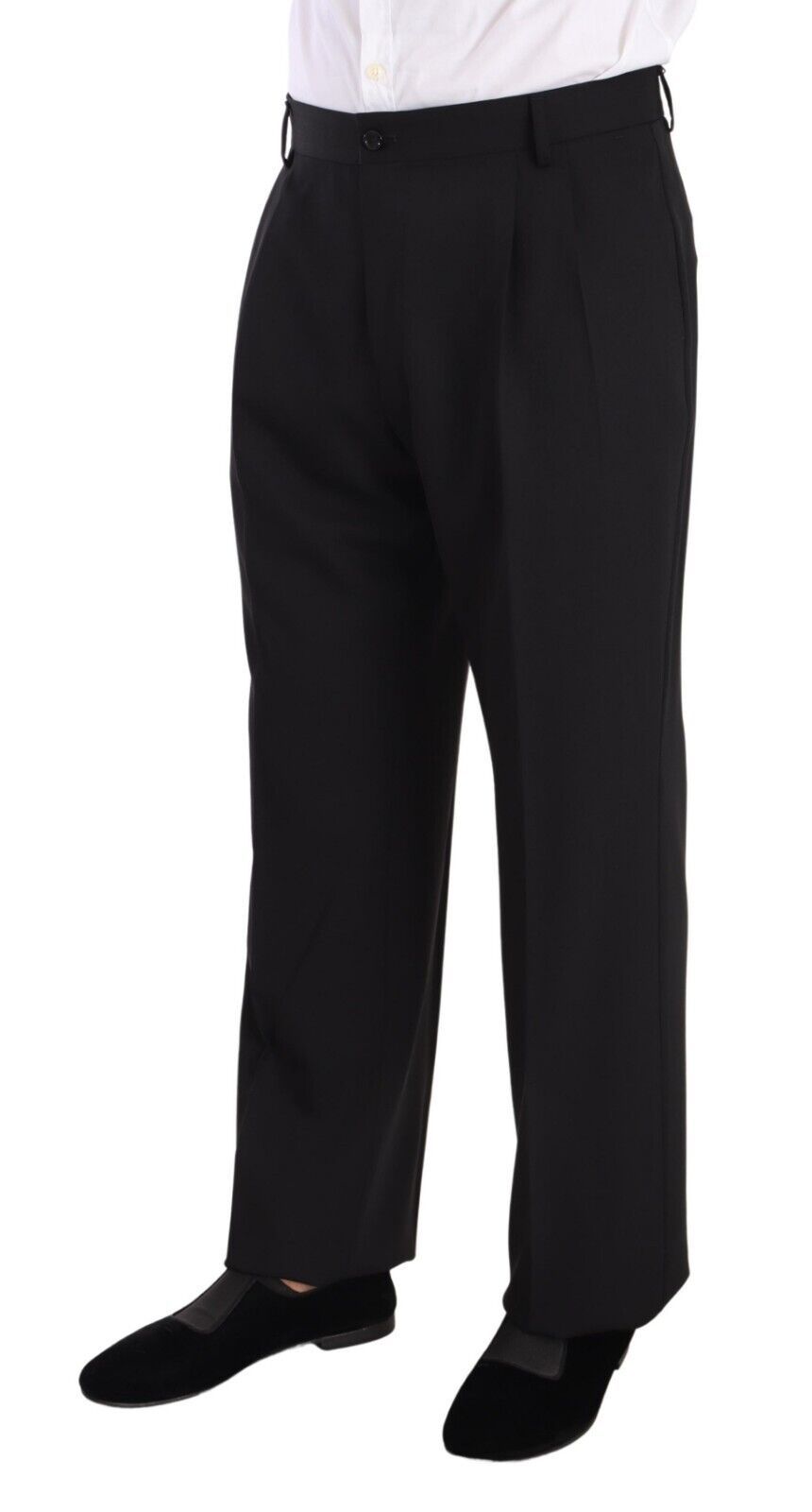 Dolce &amp; Gabbana Pantalon de smoking élégant en laine noire