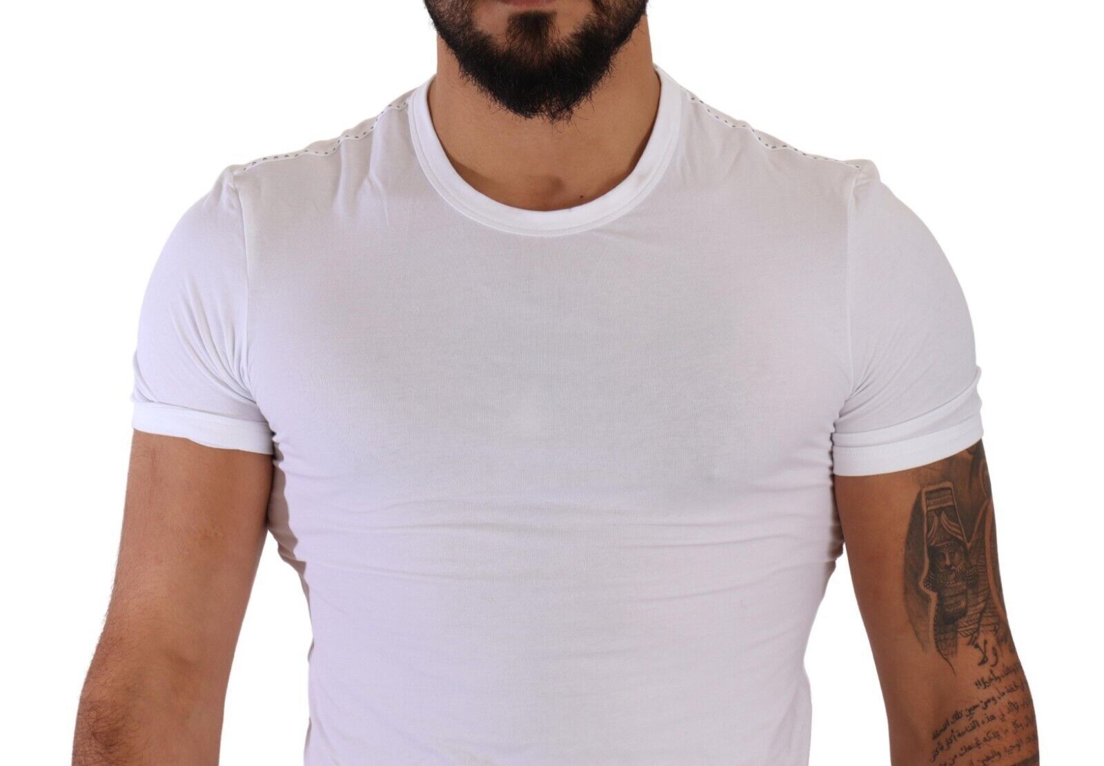 Dolce &amp; Gabbana T-shirt élégant à col rond en coton mélangé blanc