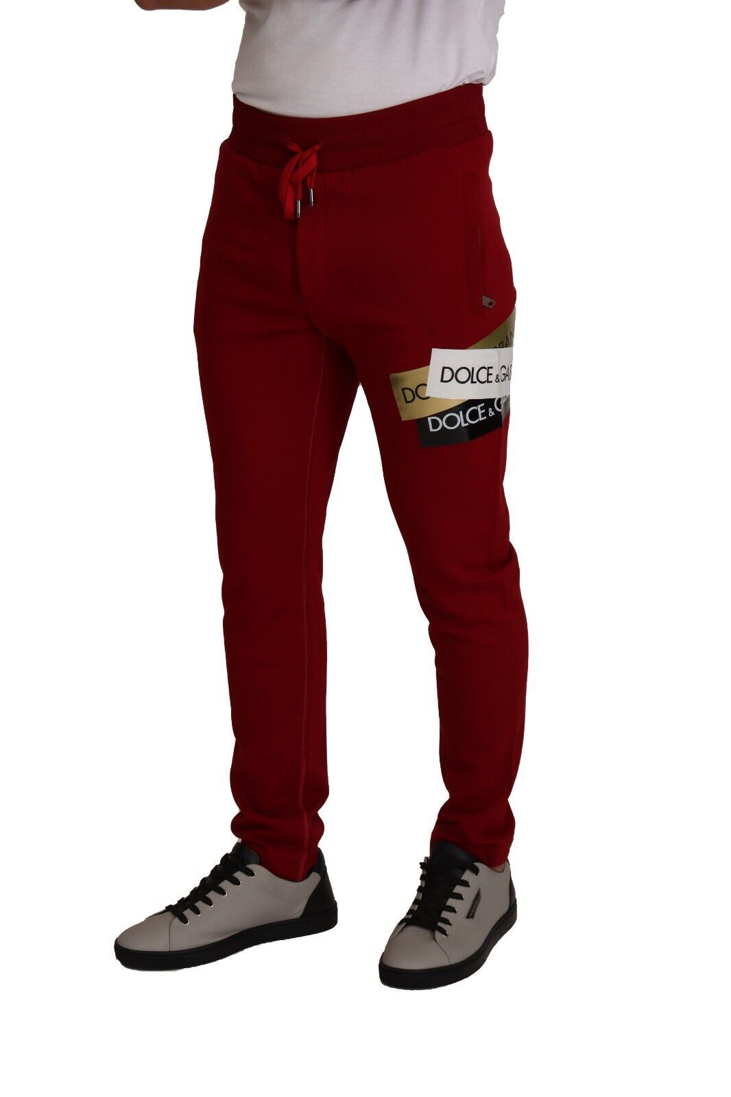 Dolce &amp; Gabbana Pantalon de jogging rouge élégant avec fermeture à cordon