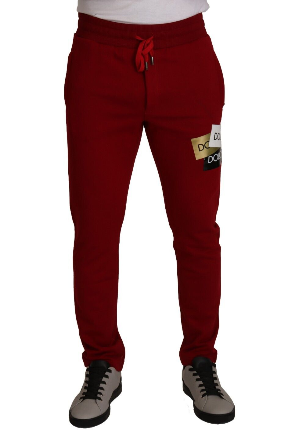 Dolce &amp; Gabbana Pantalon de jogging rouge élégant avec fermeture à cordon