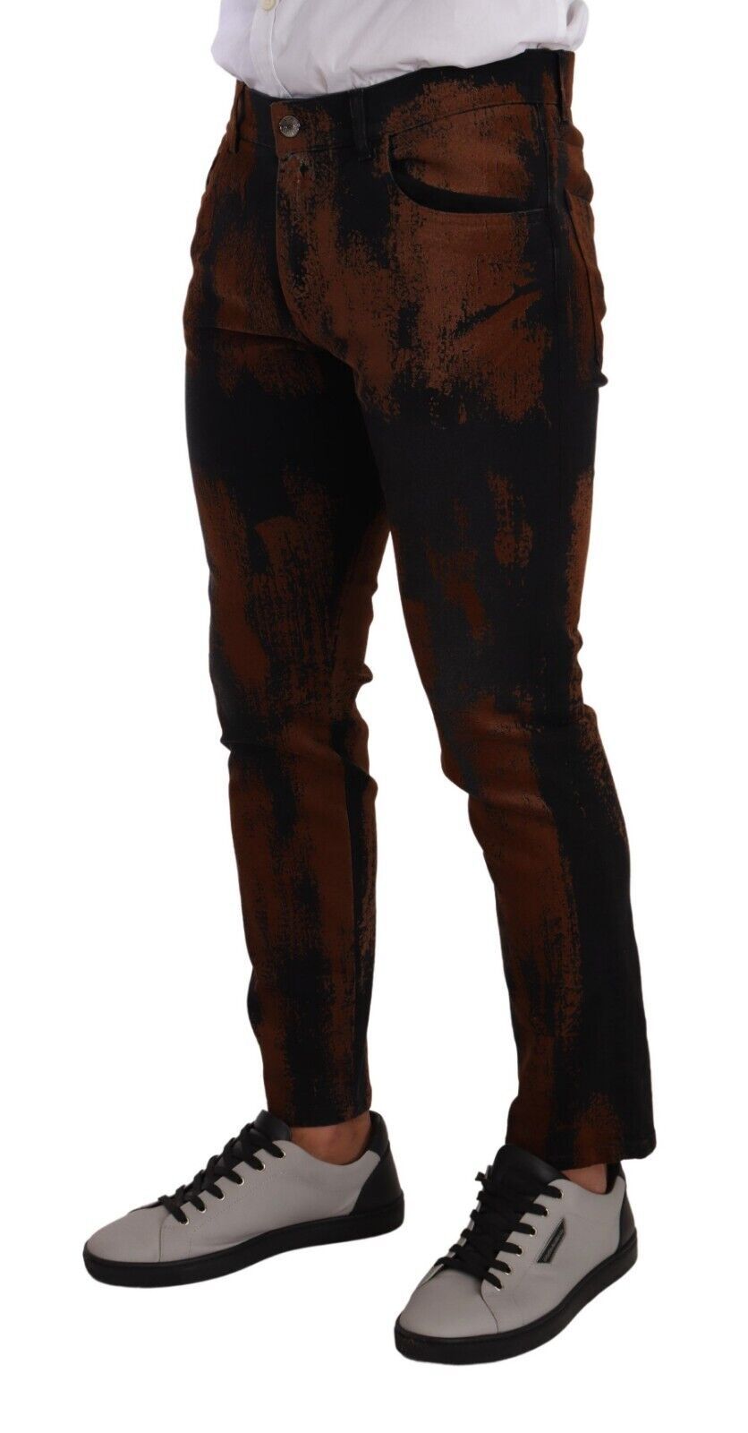 Dolce &amp; Gabbana Chic Jean slim tie-dye marron noir