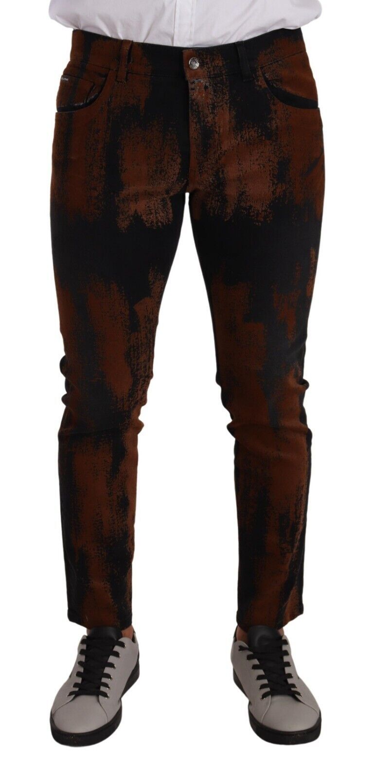 Dolce &amp; Gabbana Chic Jean slim tie-dye marron noir