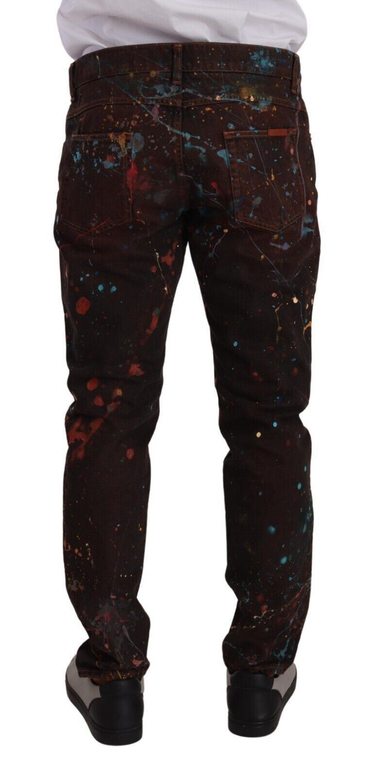 Dolce &amp; Gabbana Élégant jean en denim peint multicolore