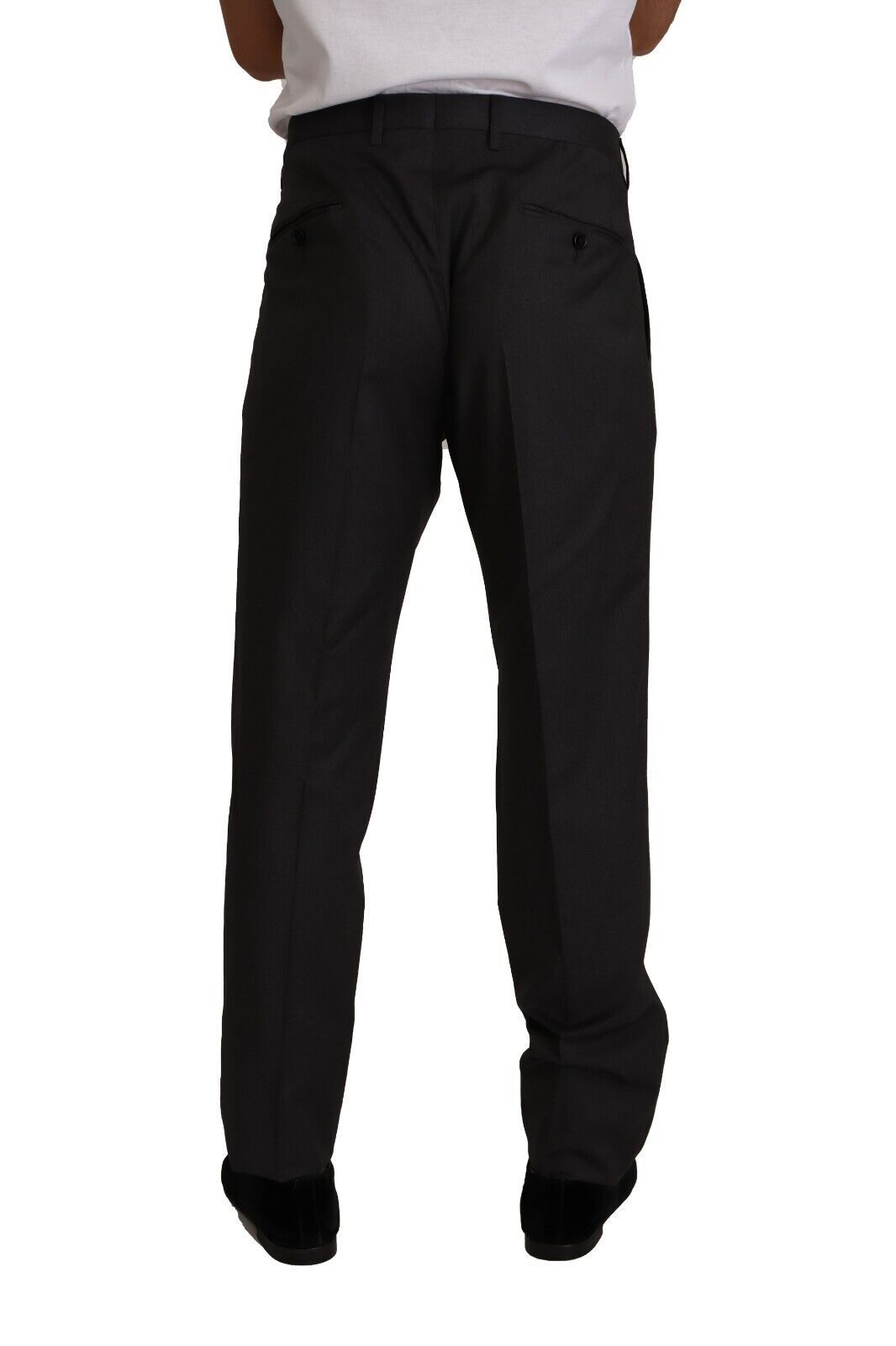 Dolce &amp; Gabbana Pantalon habillé en laine gris élégant