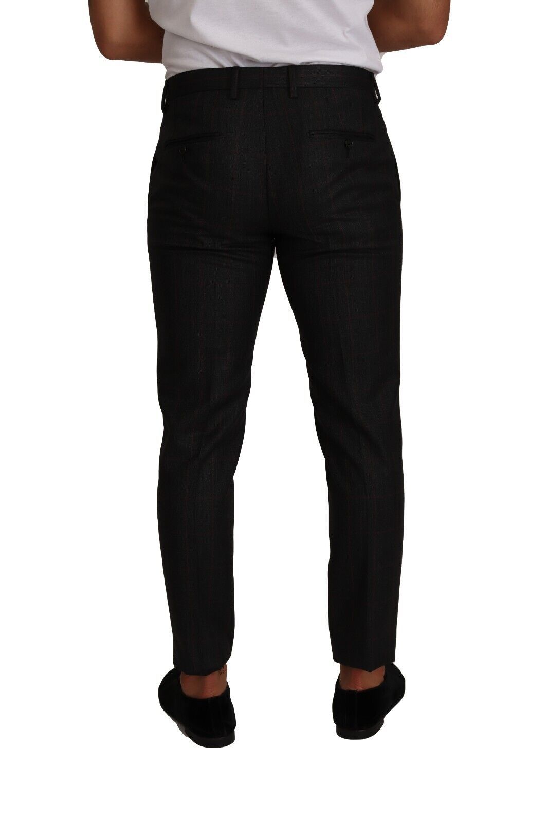 Dolce &amp; Gabbana Pantalon slim élégant à carreaux gris