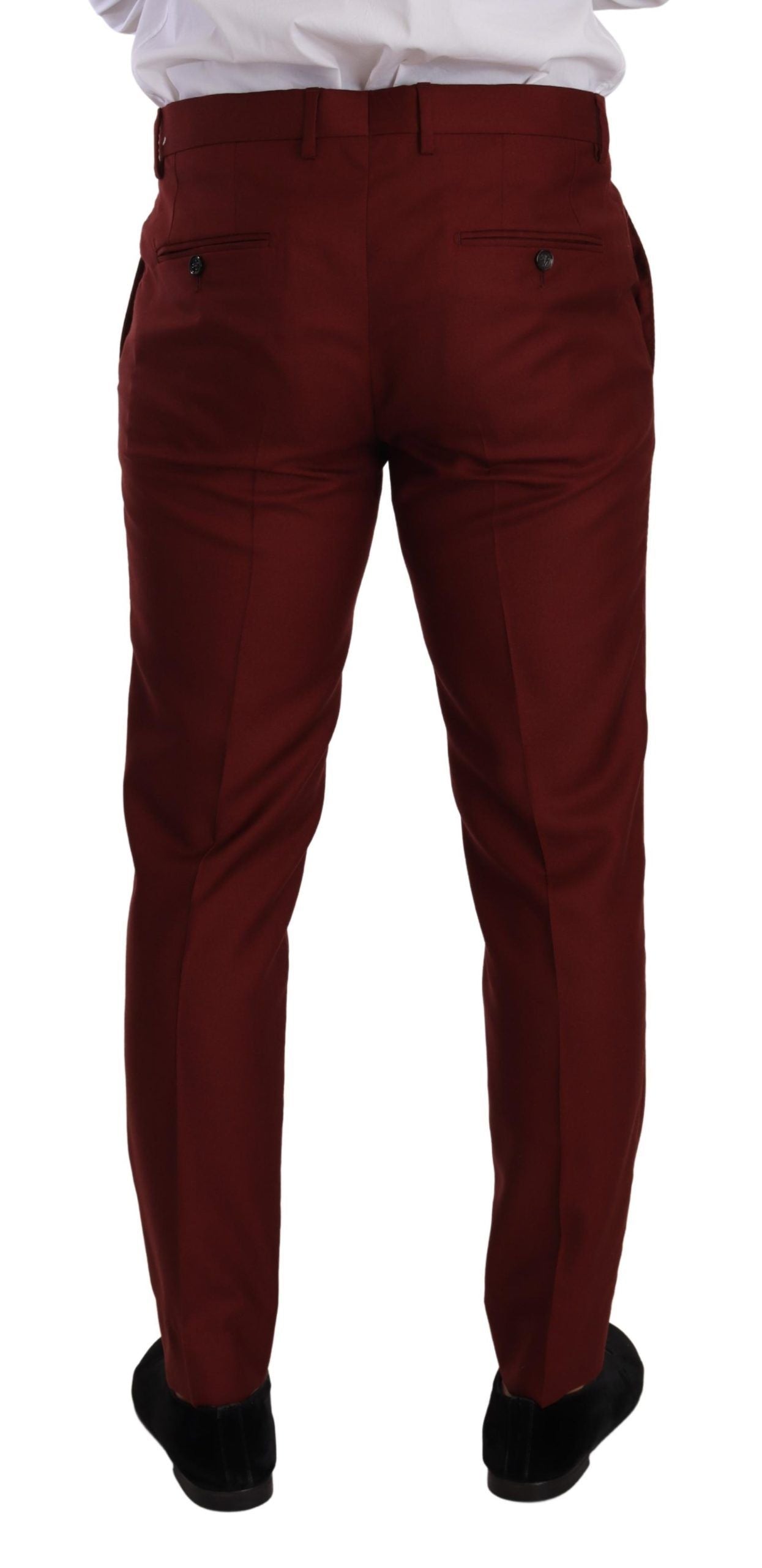 Dolce &amp; Gabbana Pantalon de costume élégant en cachemire et soie rouge