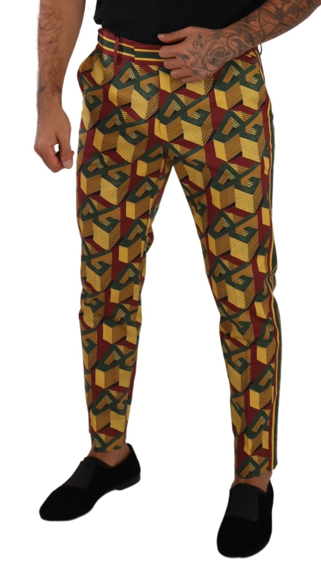 Dolce &amp; Gabbana Pantalon fuselé multicolore élégant pour homme