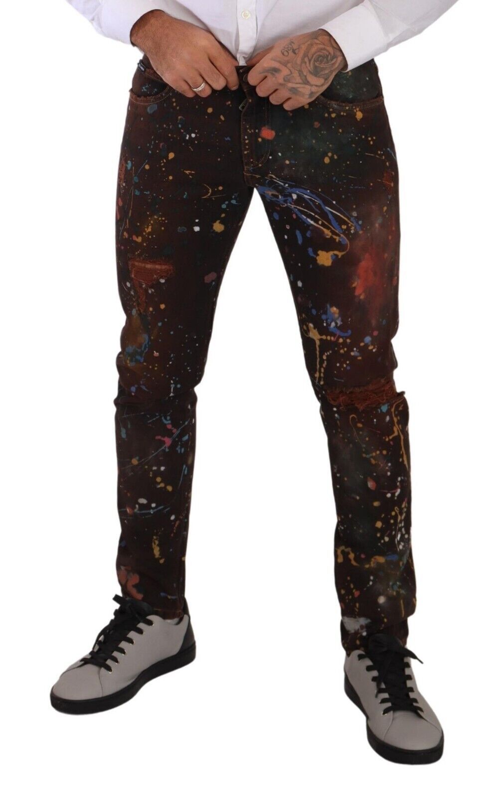 Dolce &amp; Gabbana Jean skinny peint multicolore