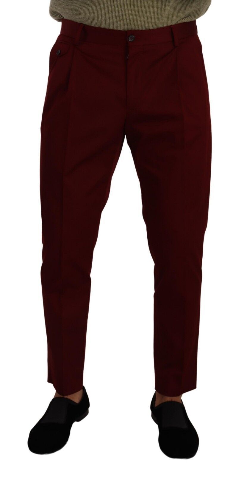 Dolce &amp; Gabbana Pantalon chino élégant rouge foncé pour homme