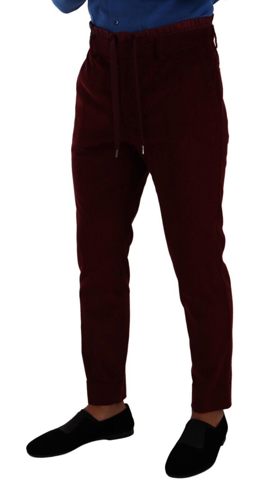 Dolce &amp; Gabbana Pantalon habillé en velours bordeaux élégant