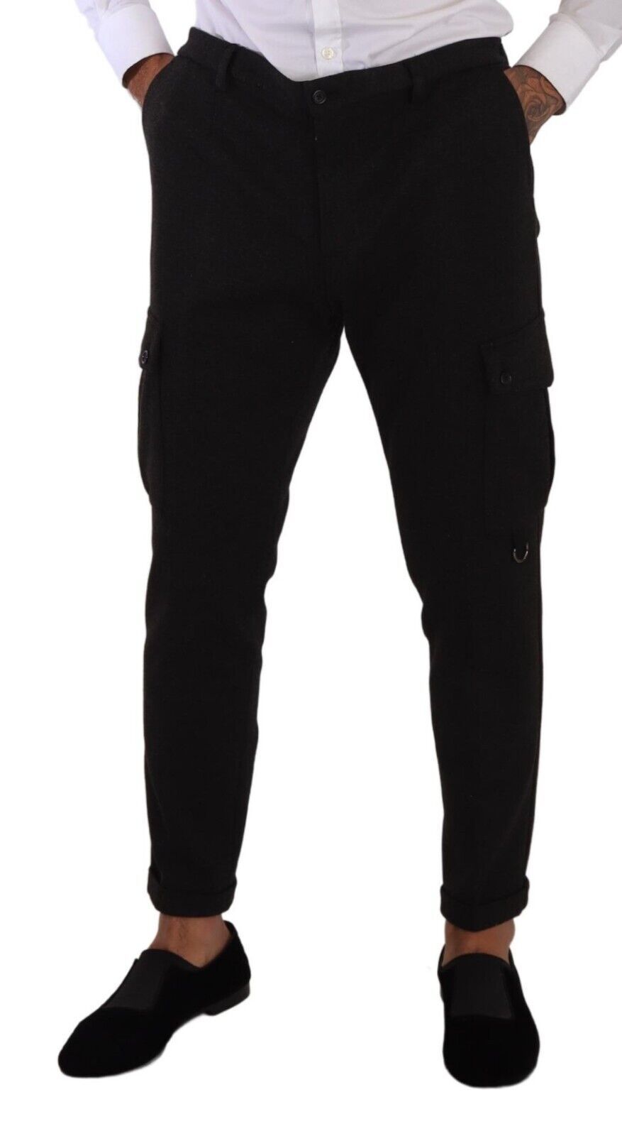 Dolce &amp; Gabbana Pantalon cargo skinny élégant en noir intemporel