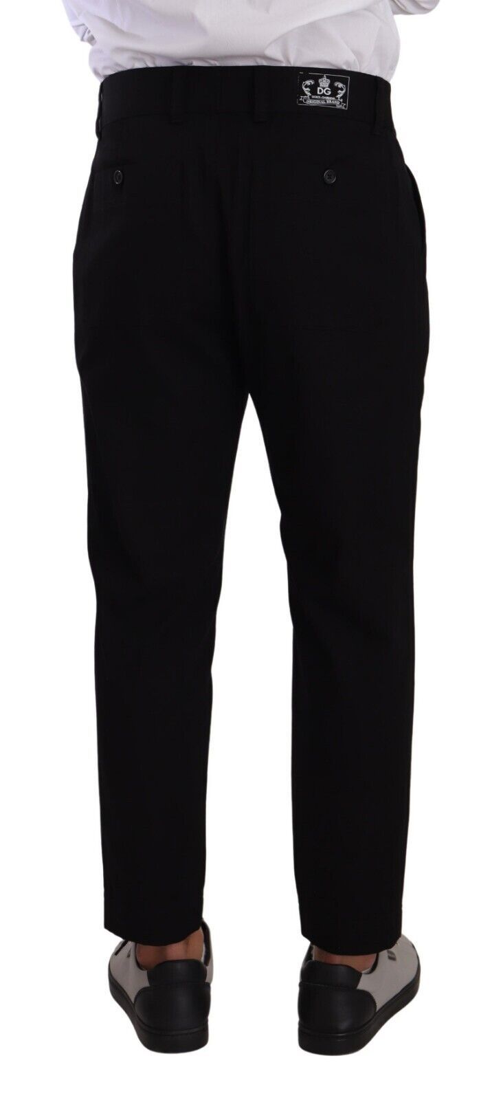 Dolce &amp; Gabbana Pantalon chino fuselé élégant en coton noir