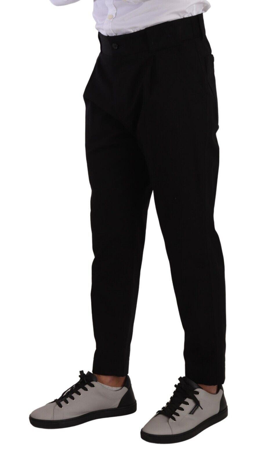 Dolce &amp; Gabbana Pantalon chino fuselé élégant en coton noir