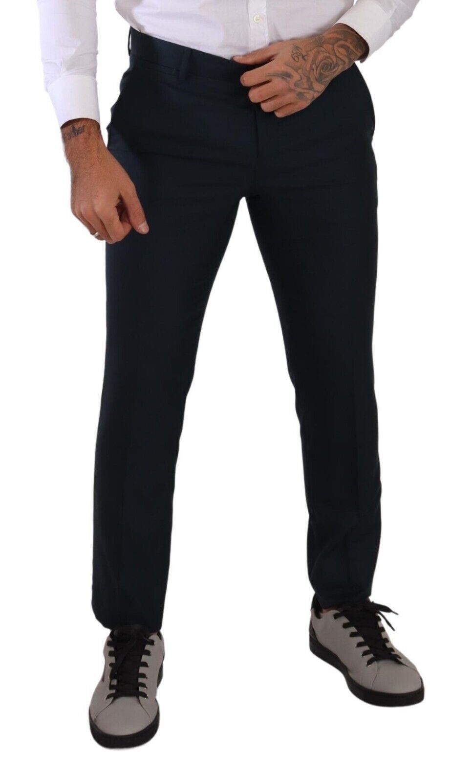 Dolce &amp; Gabbana Pantalon habillé élégant en cachemire et soie coupe slim