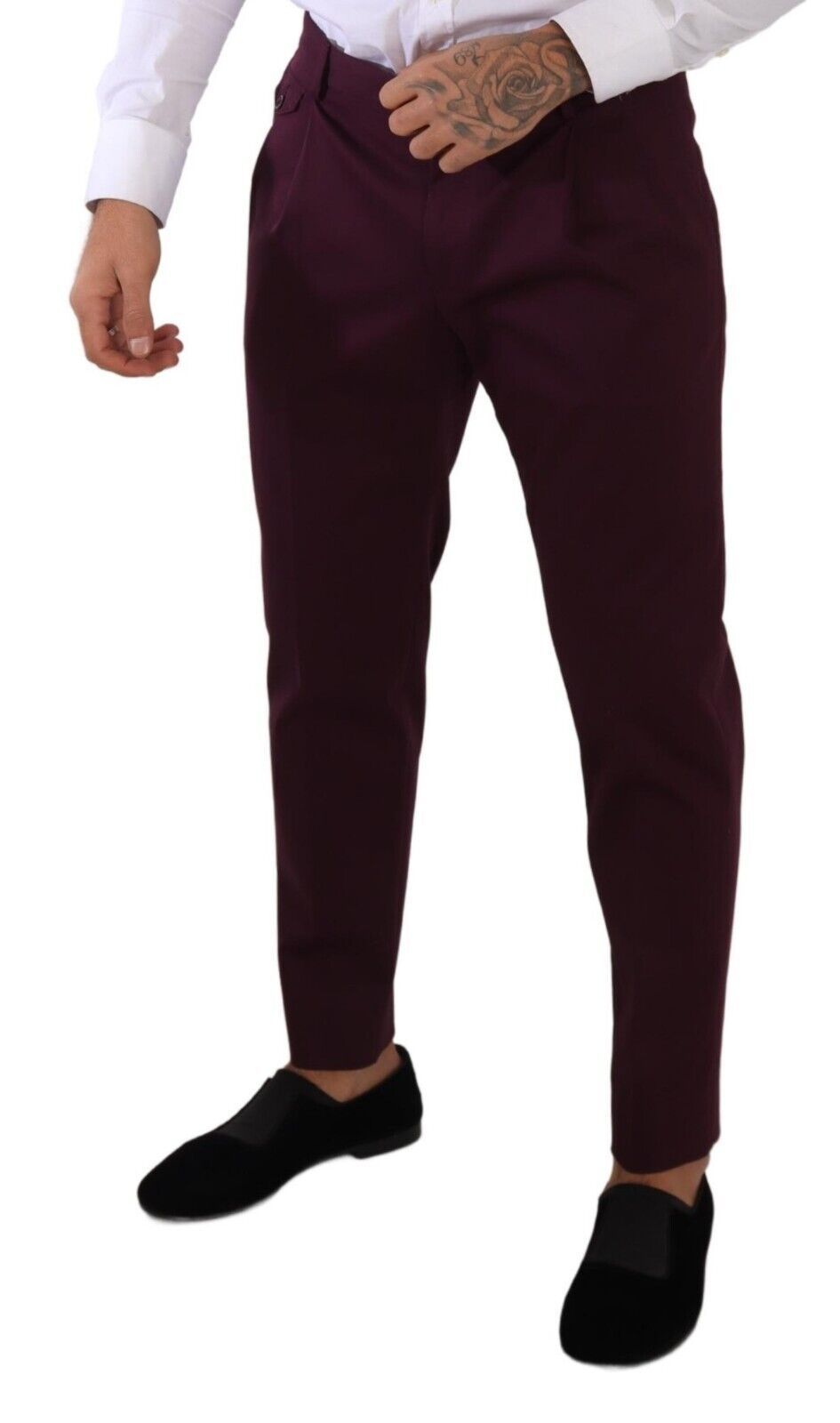 Dolce &amp; Gabbana Pantalon chino violet élégant pour l'homme moderne