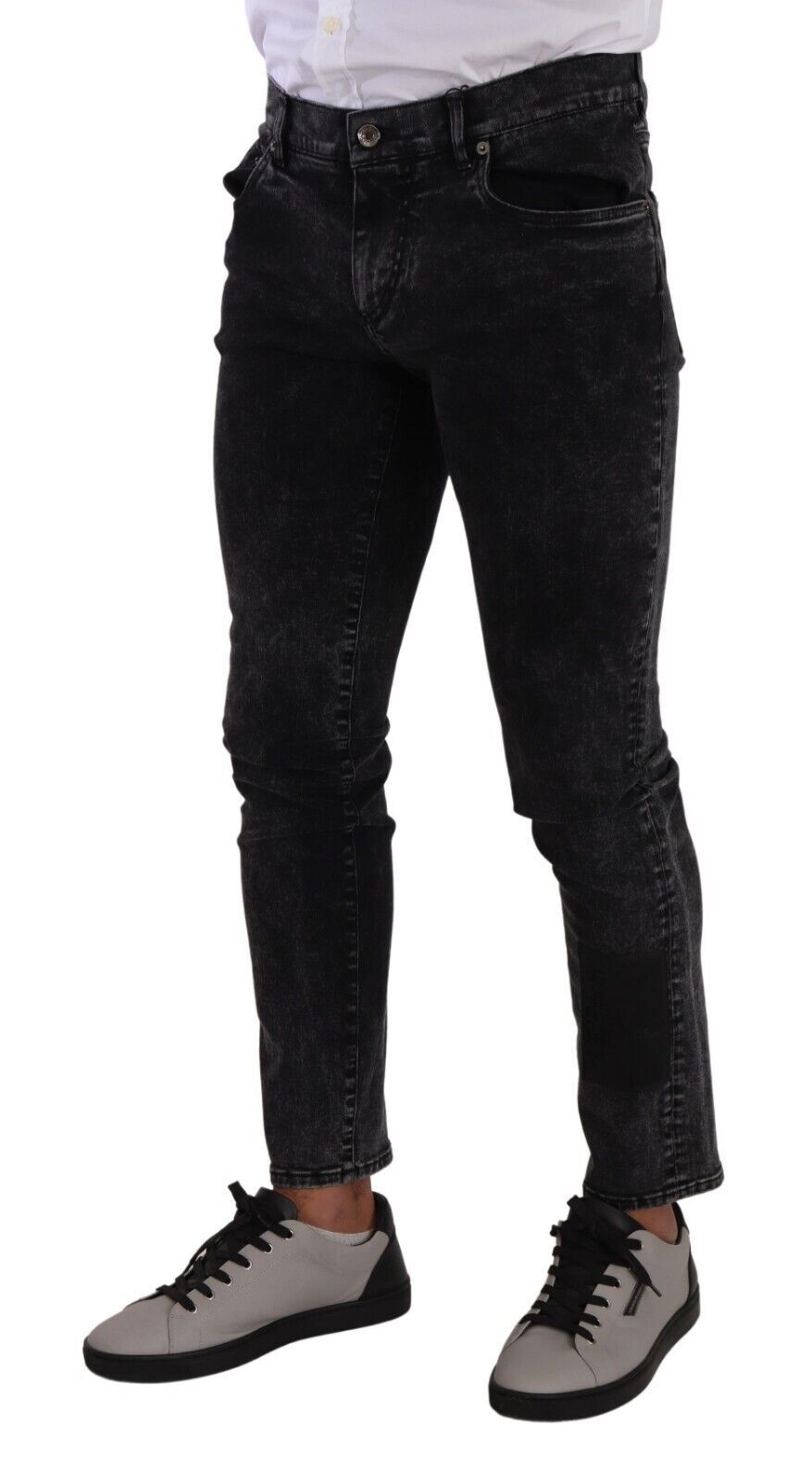 Dolce &amp; Gabbana Jean slim élégant de créateur en noir gris