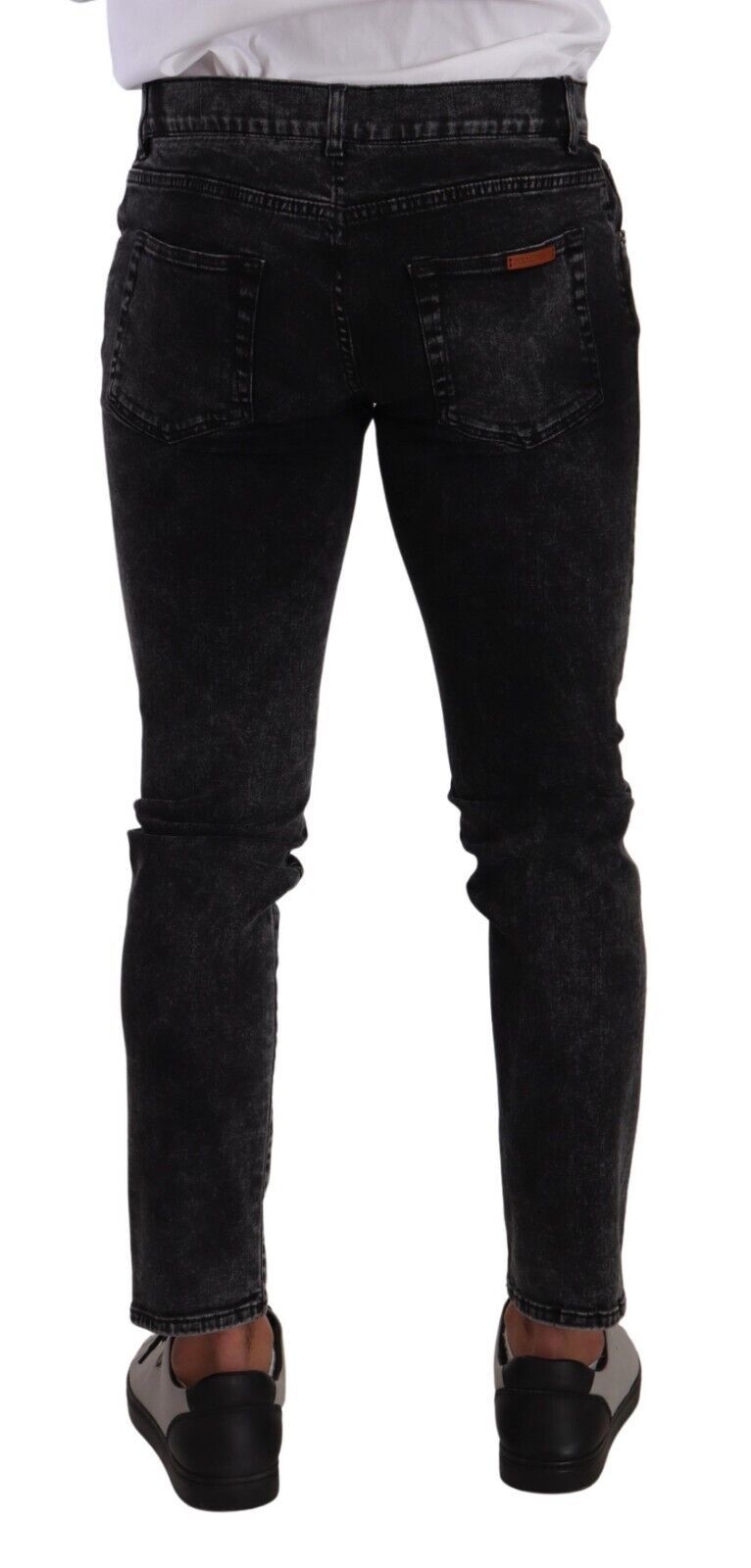 Dolce &amp; Gabbana Jean slim élégant de créateur en noir gris