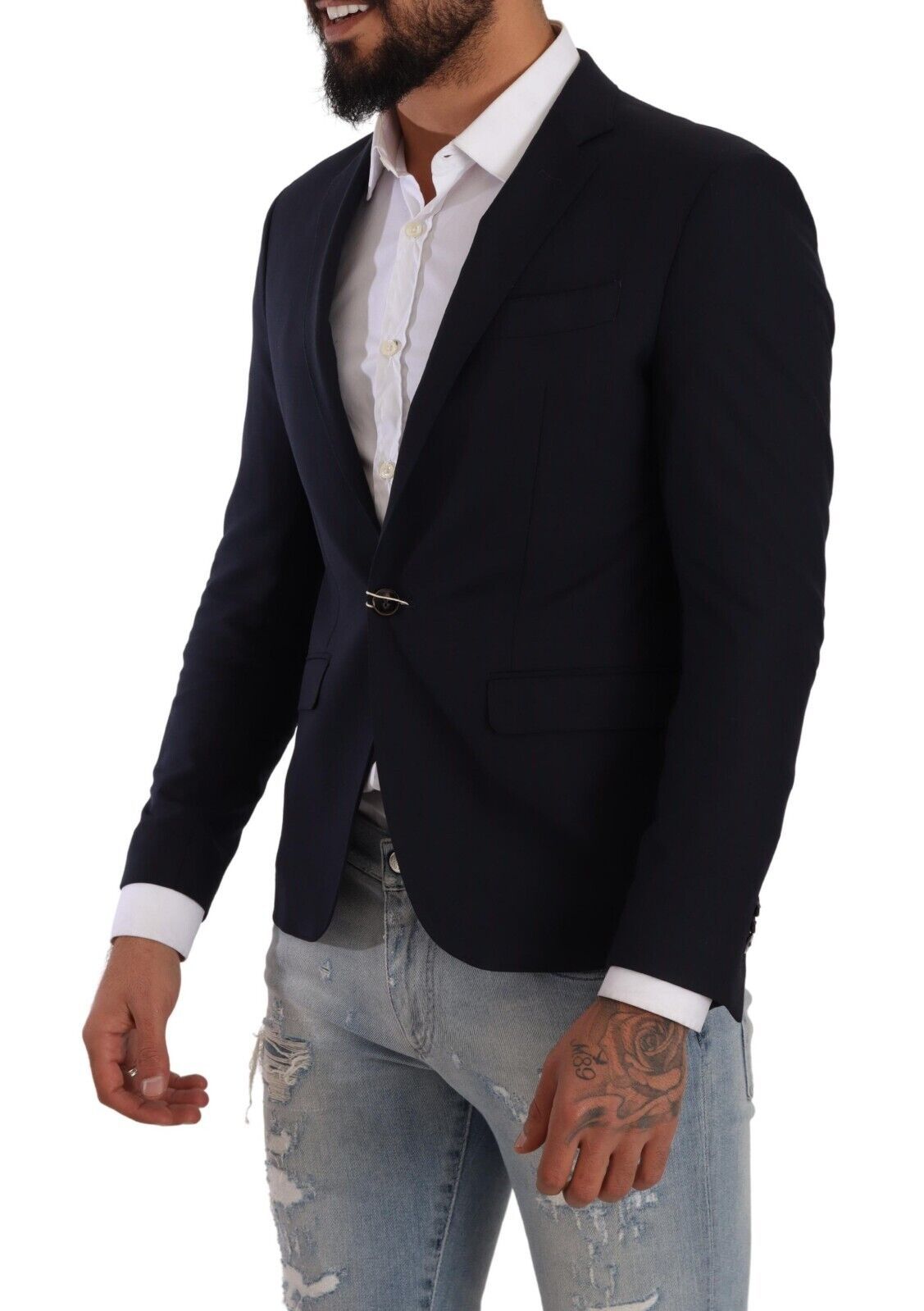 Domenico Tagliente Blazer élégant coupe slim bleu foncé