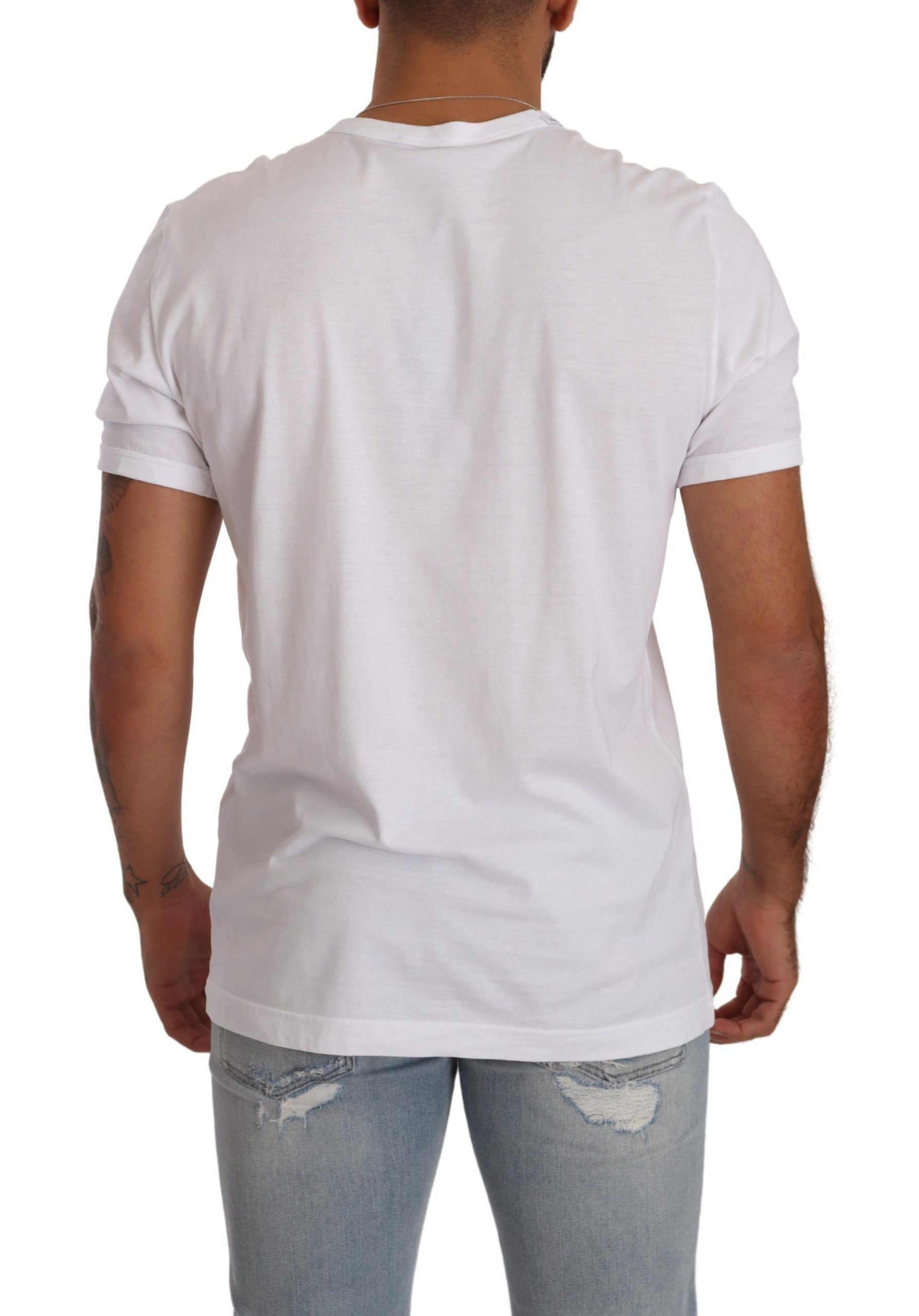 Dolce &amp; Gabbana T-shirt élégant à col rond en coton blanc