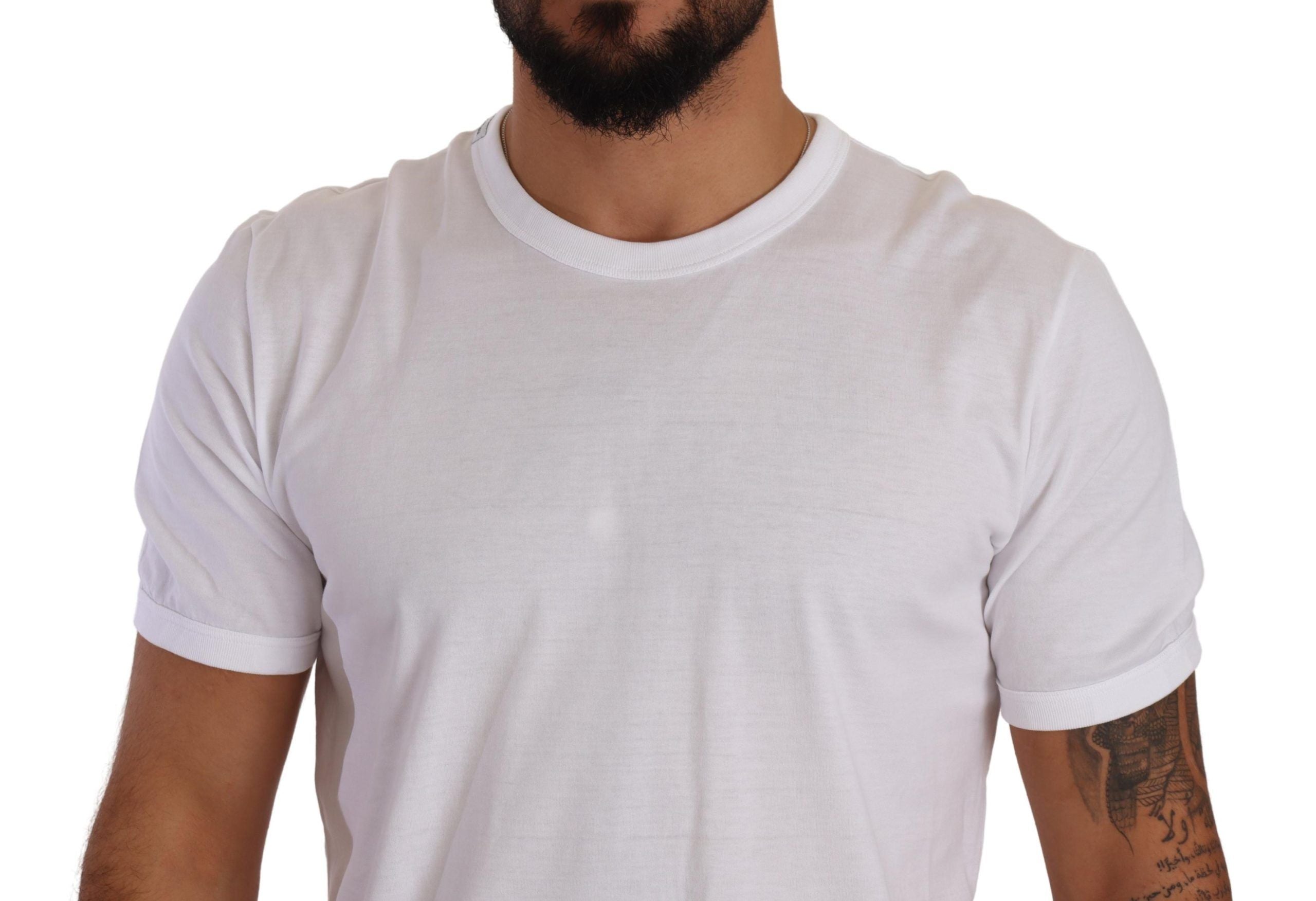 Dolce &amp; Gabbana T-shirt élégant à col rond en coton blanc