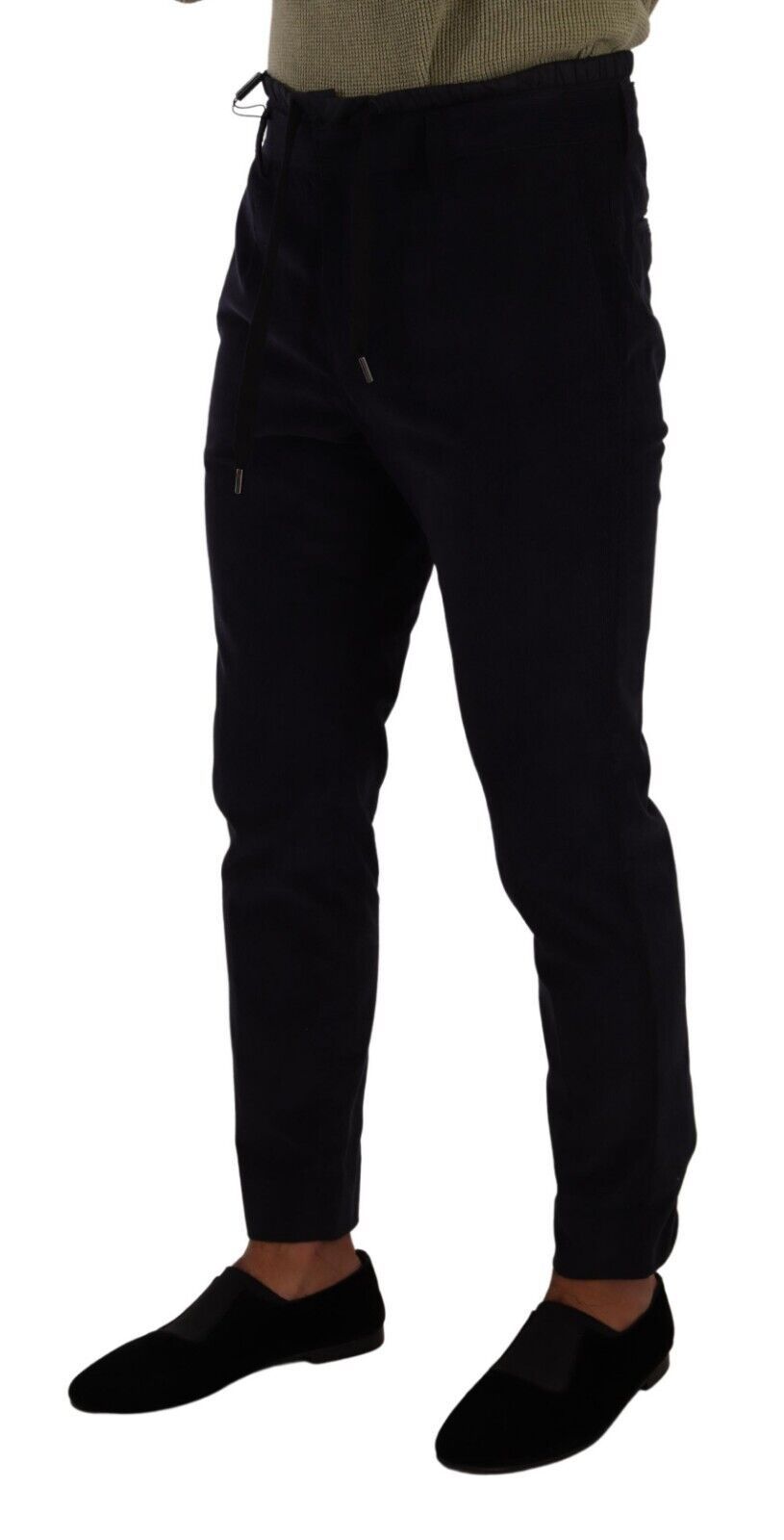 Dolce &amp; Gabbana Pantalon en velours côtelé de luxe coupe slim en bleu foncé