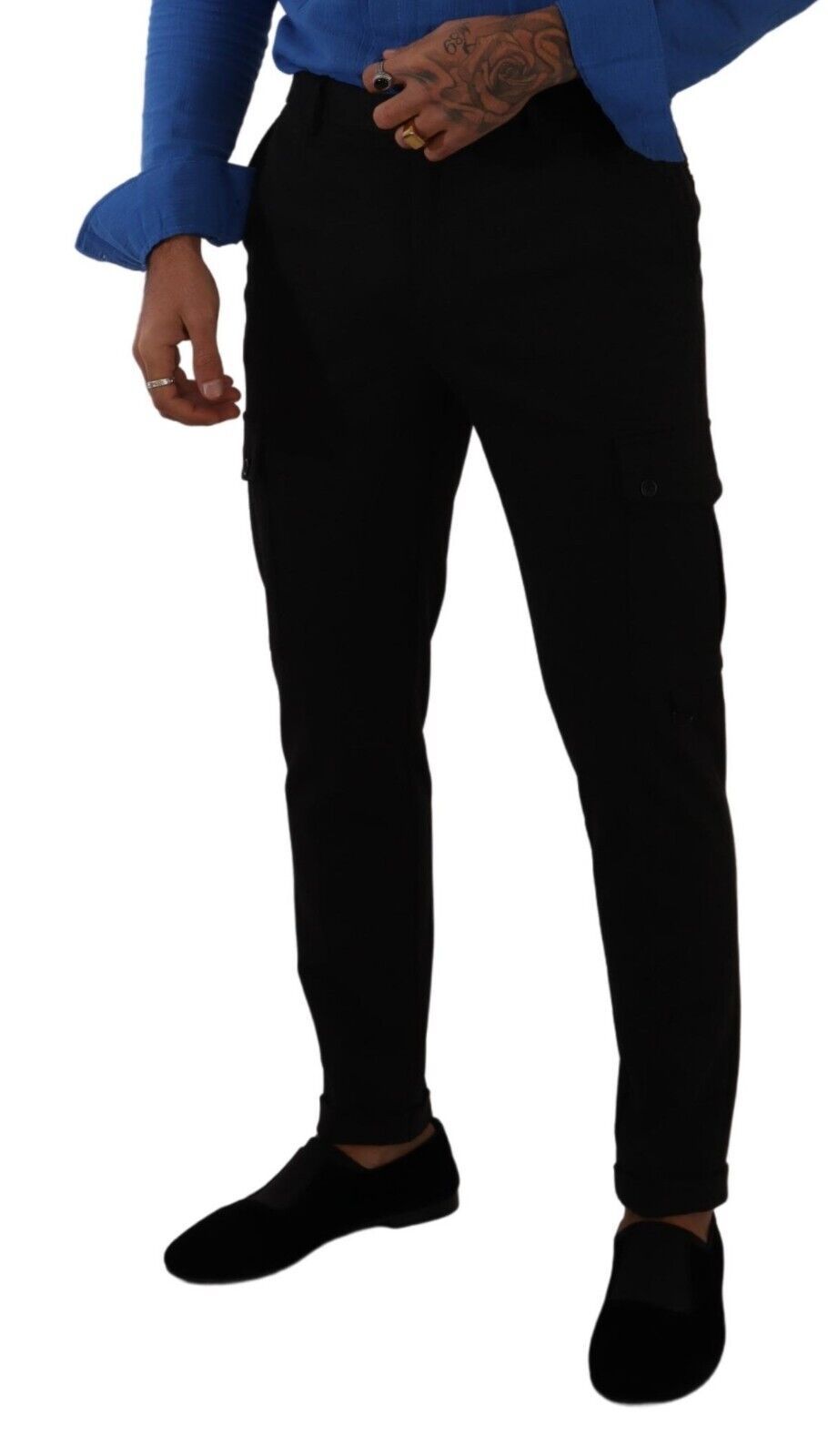 Dolce &amp; Gabbana Pantalon cargo slim noir élégant