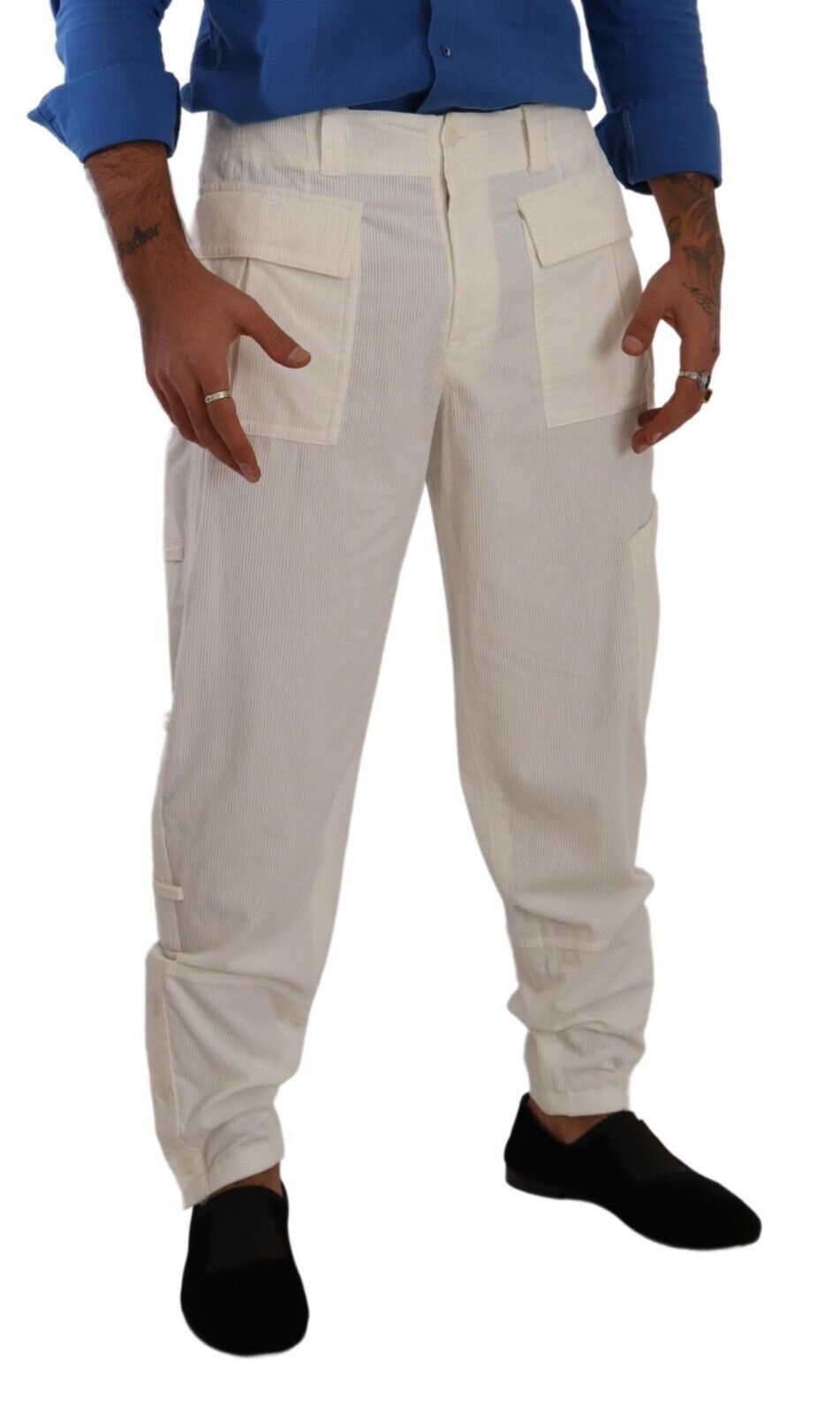 Dolce &amp; Gabbana Pantalon cargo élégant blanc cassé - Coupe régulière