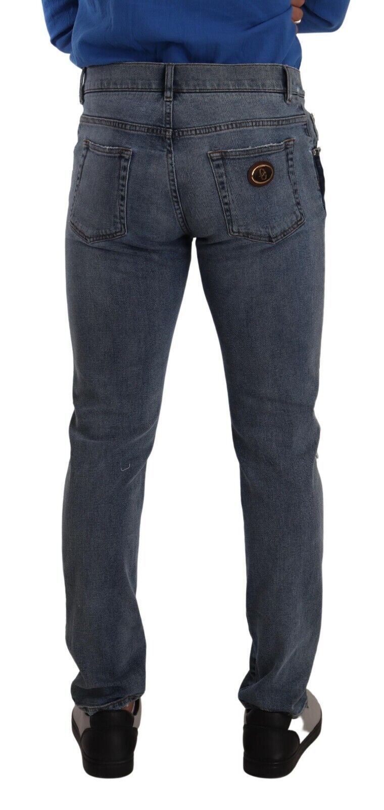 Dolce &amp; Gabbana Chic Denim en lambeaux coupe slim