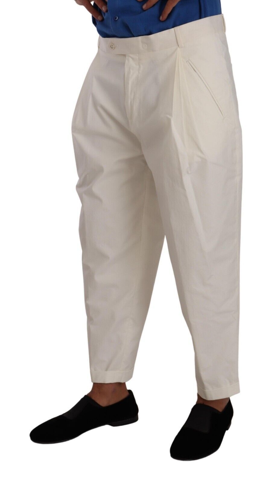 Dolce &amp; Gabbana Pantalon habillé élégant en coton stretch blanc