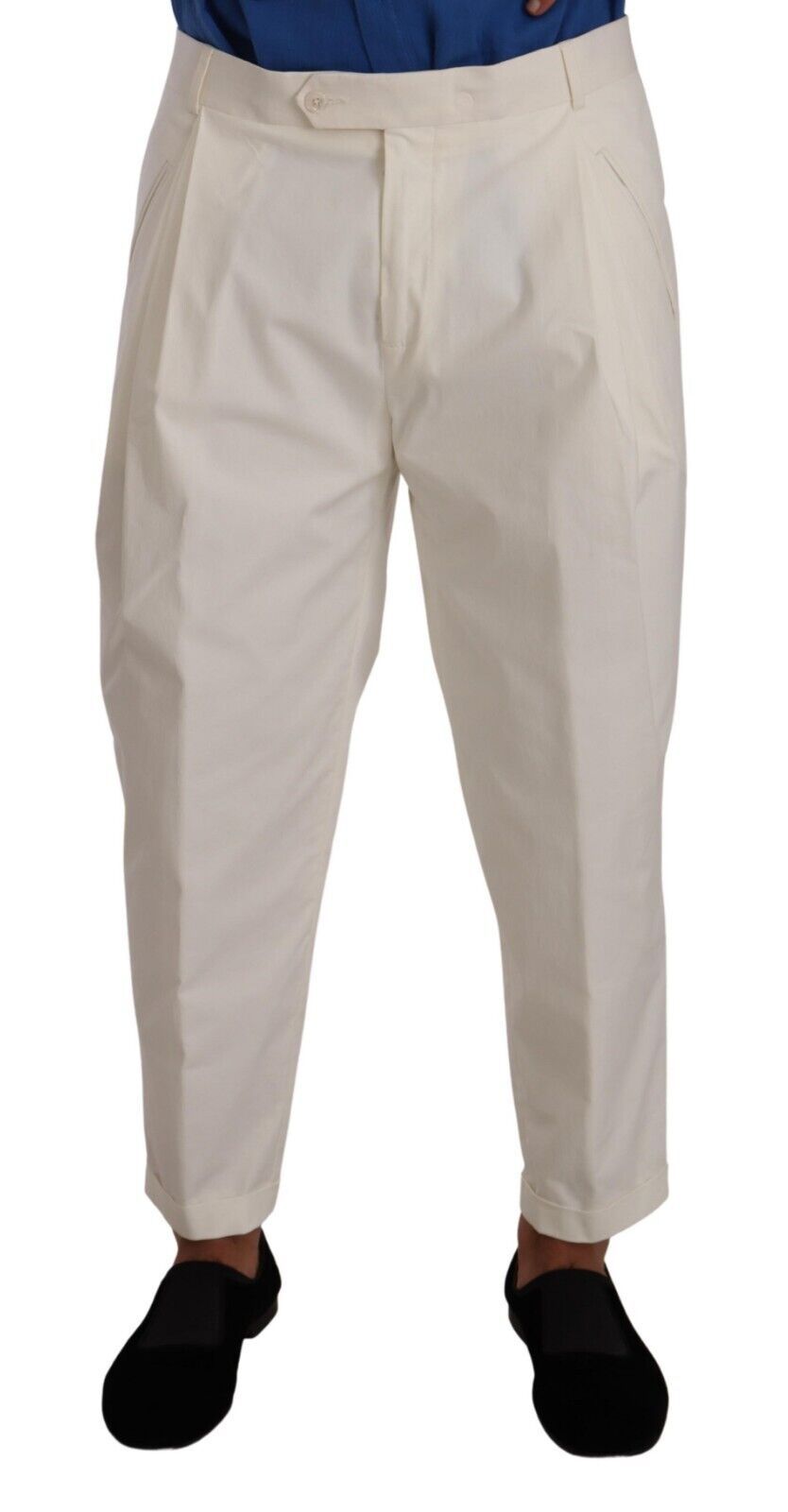 Dolce &amp; Gabbana Pantalon habillé élégant en coton stretch blanc