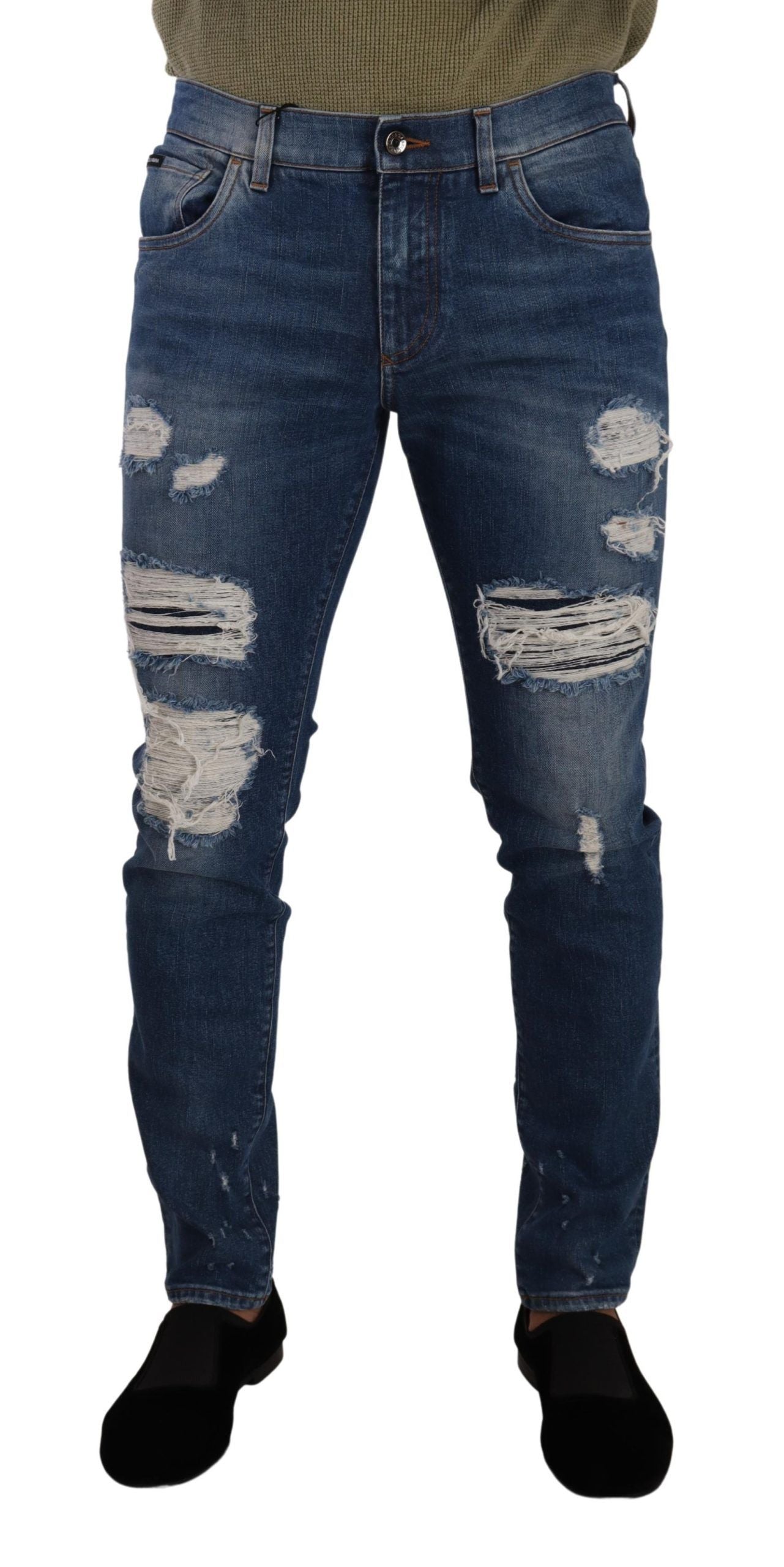 Dolce &amp; Gabbana Jean slim en denim vieilli élégant