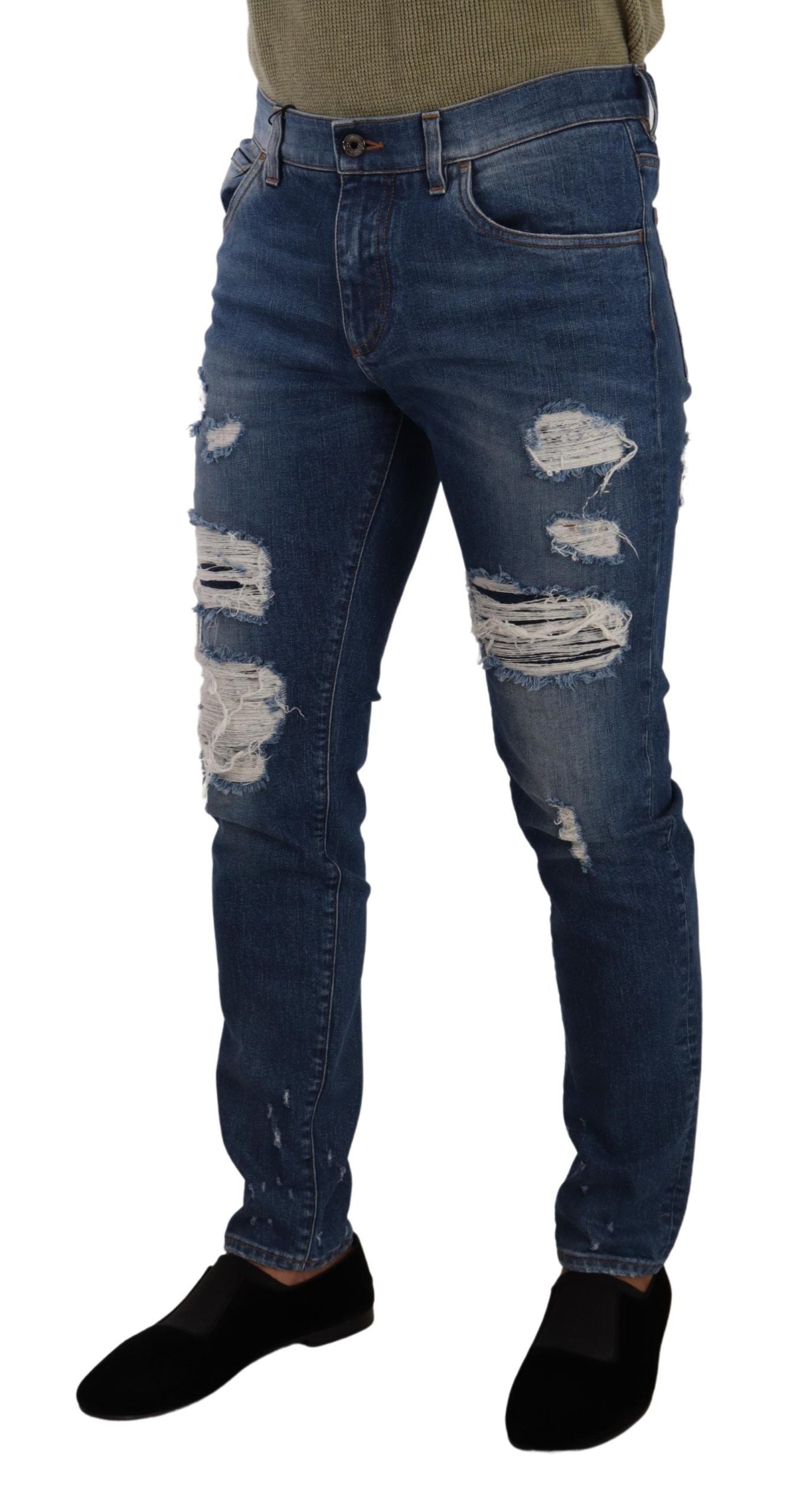 Dolce &amp; Gabbana Jean slim en denim vieilli élégant