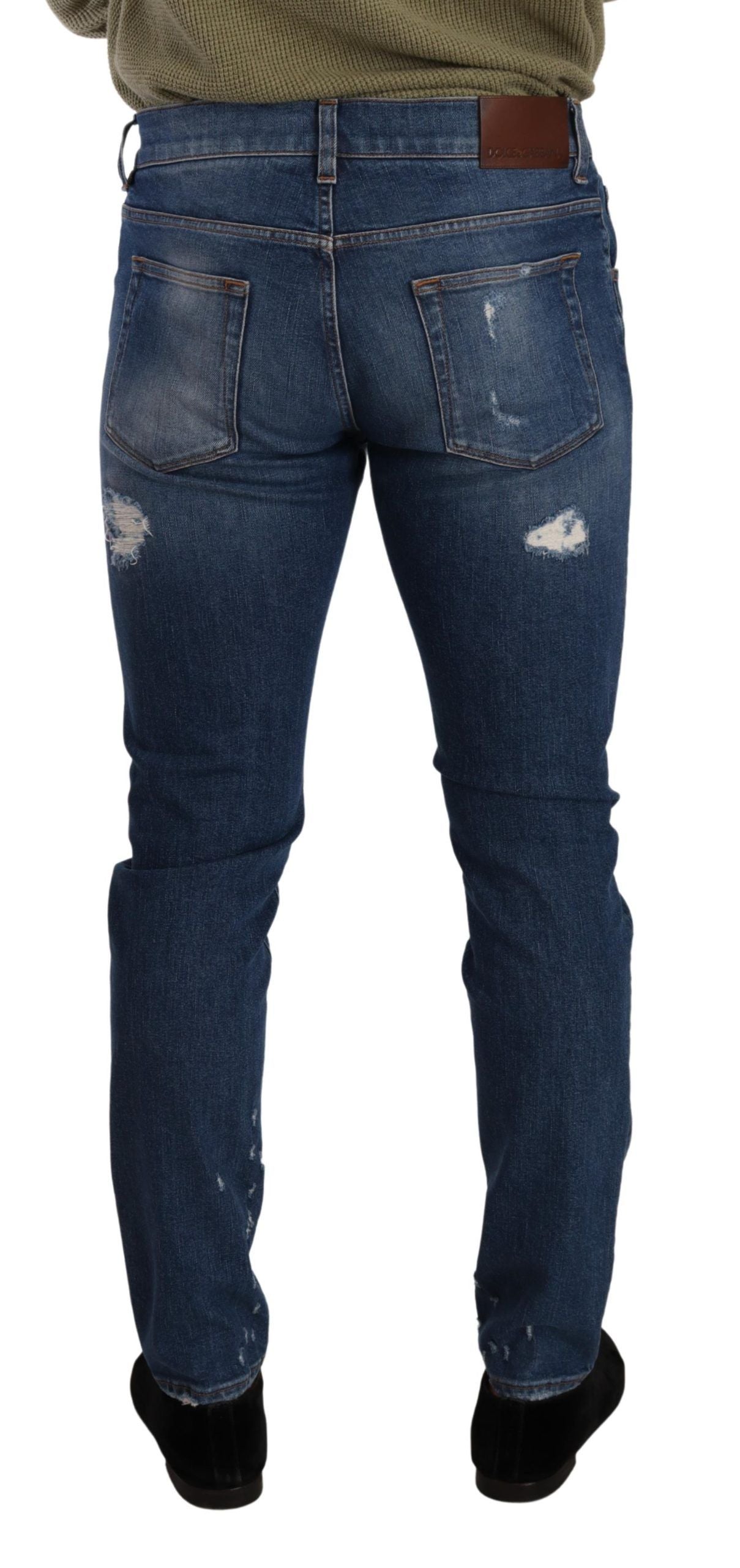 Dolce &amp; Gabbana Jean slim en denim vieilli élégant