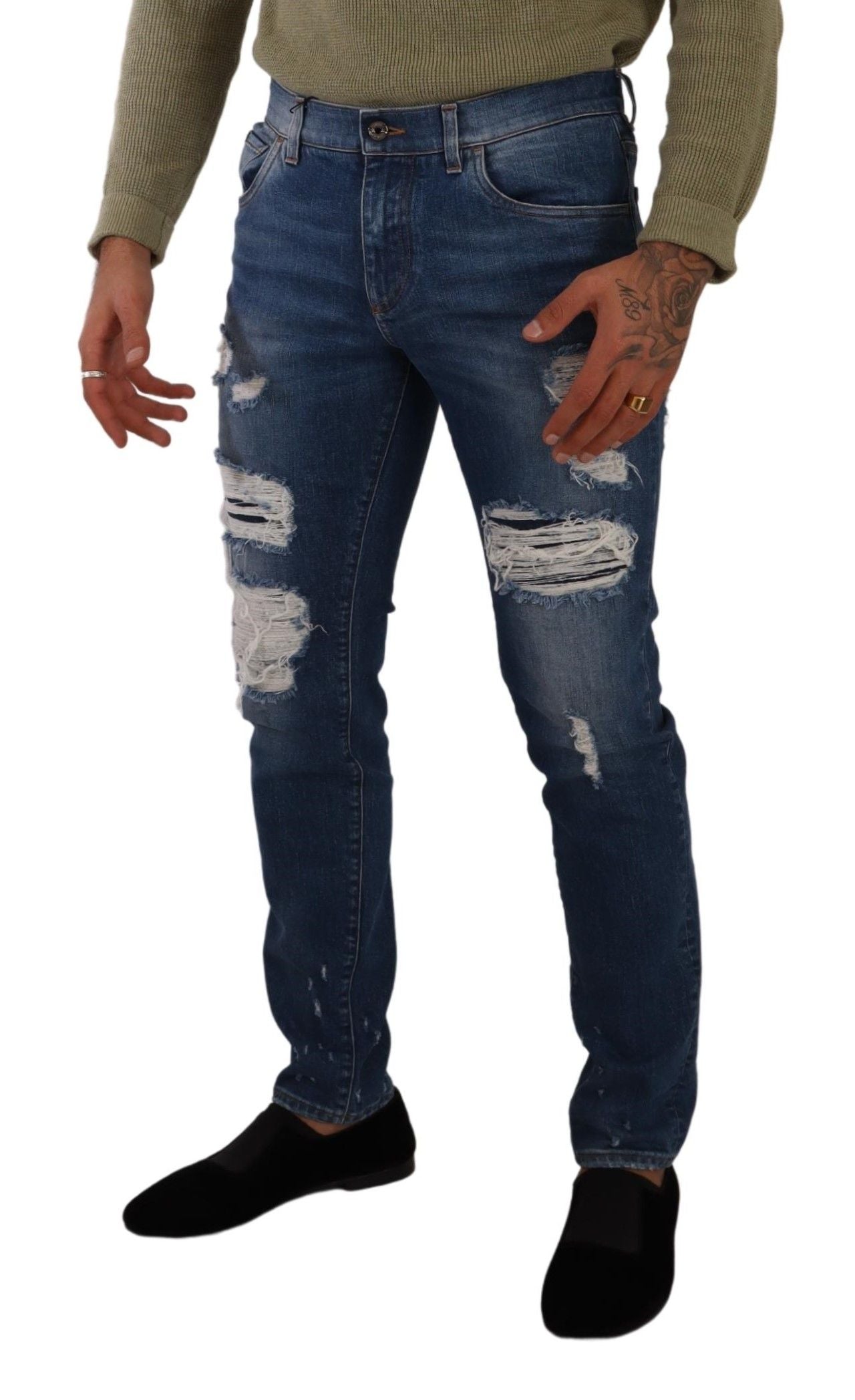 Dolce &amp; Gabbana Jean slim en denim vieilli élégant