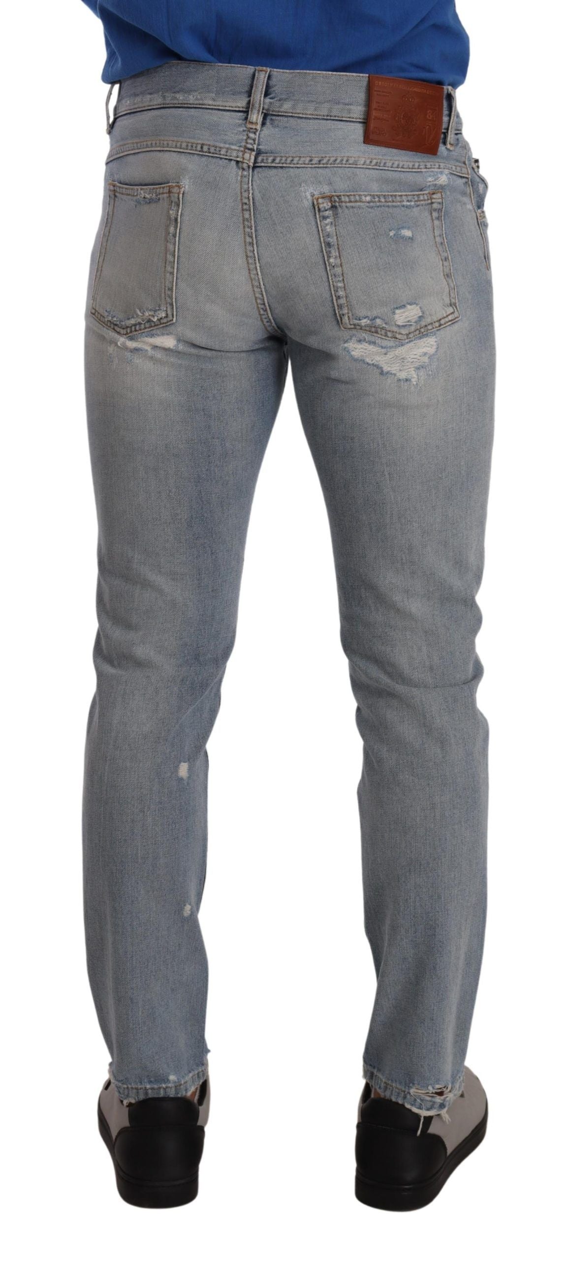 Dolce &amp; Gabbana Jean droit en denim bleu clair élégant