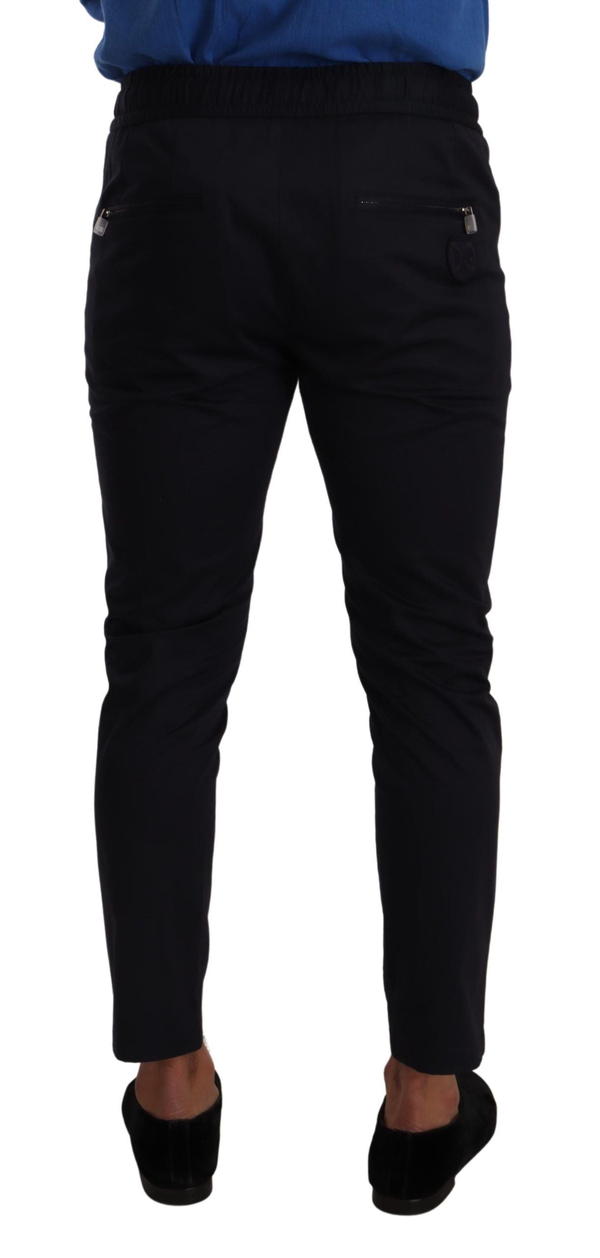 Dolce &amp; Gabbana Pantalon de jogging skinny élégant bleu foncé