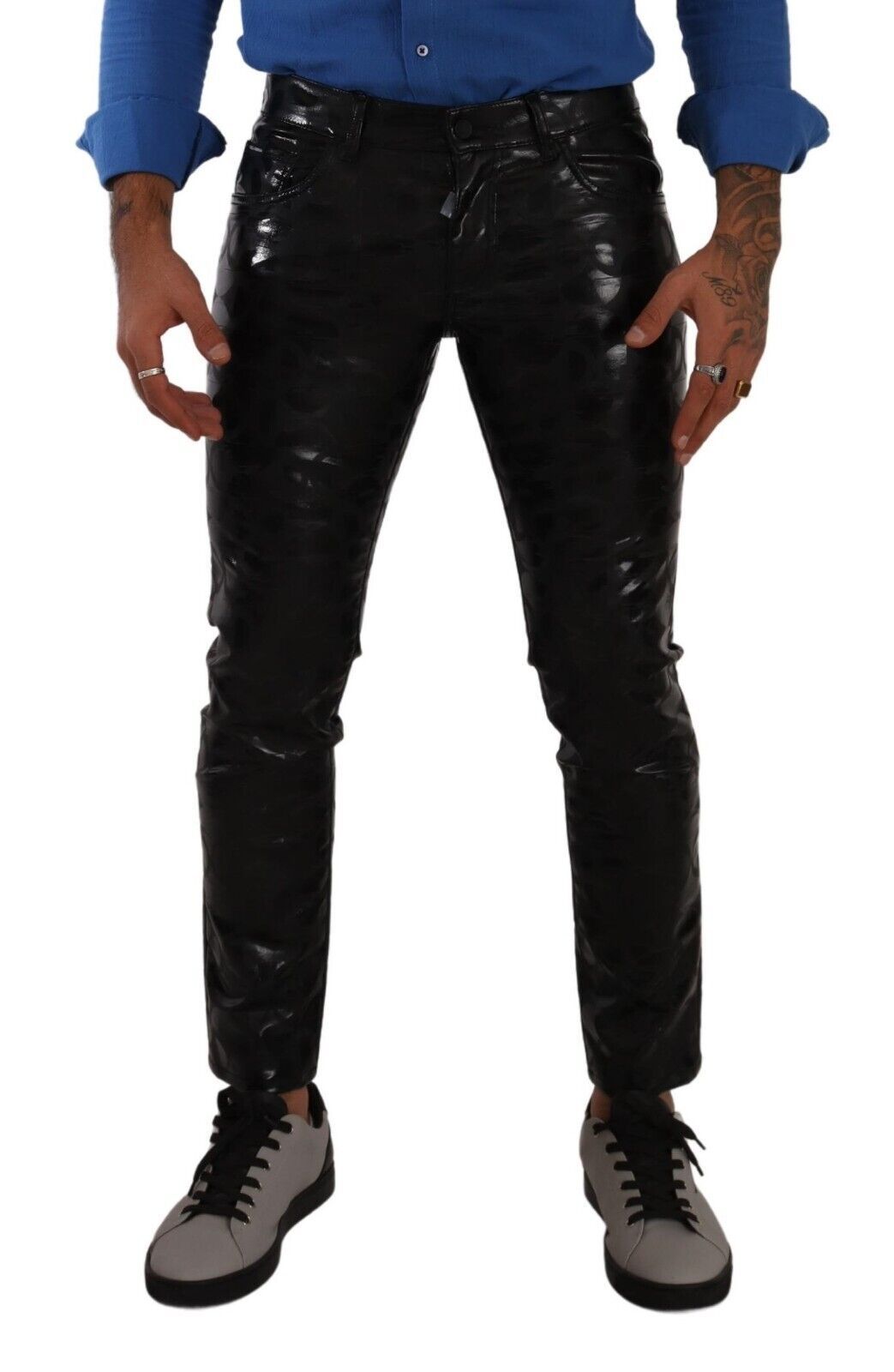 Dolce &amp; Gabbana Pantalon skinny élégant avec logo noir